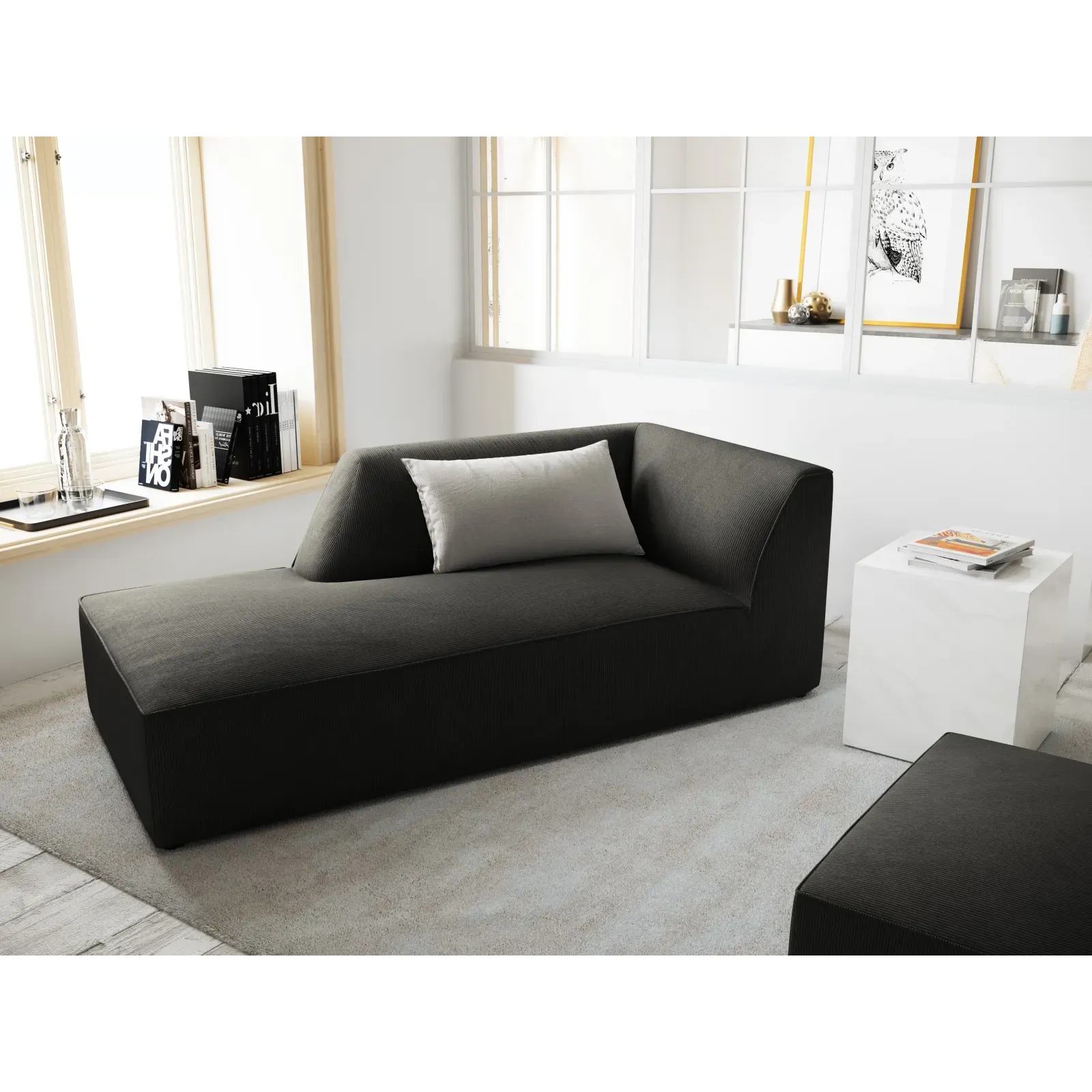 Ruby 2-Sitzer Sofa Chaiselongue Links, mit Bezug in Samt, Cord oder Strukturstoff, 180x93 cm - Image 38