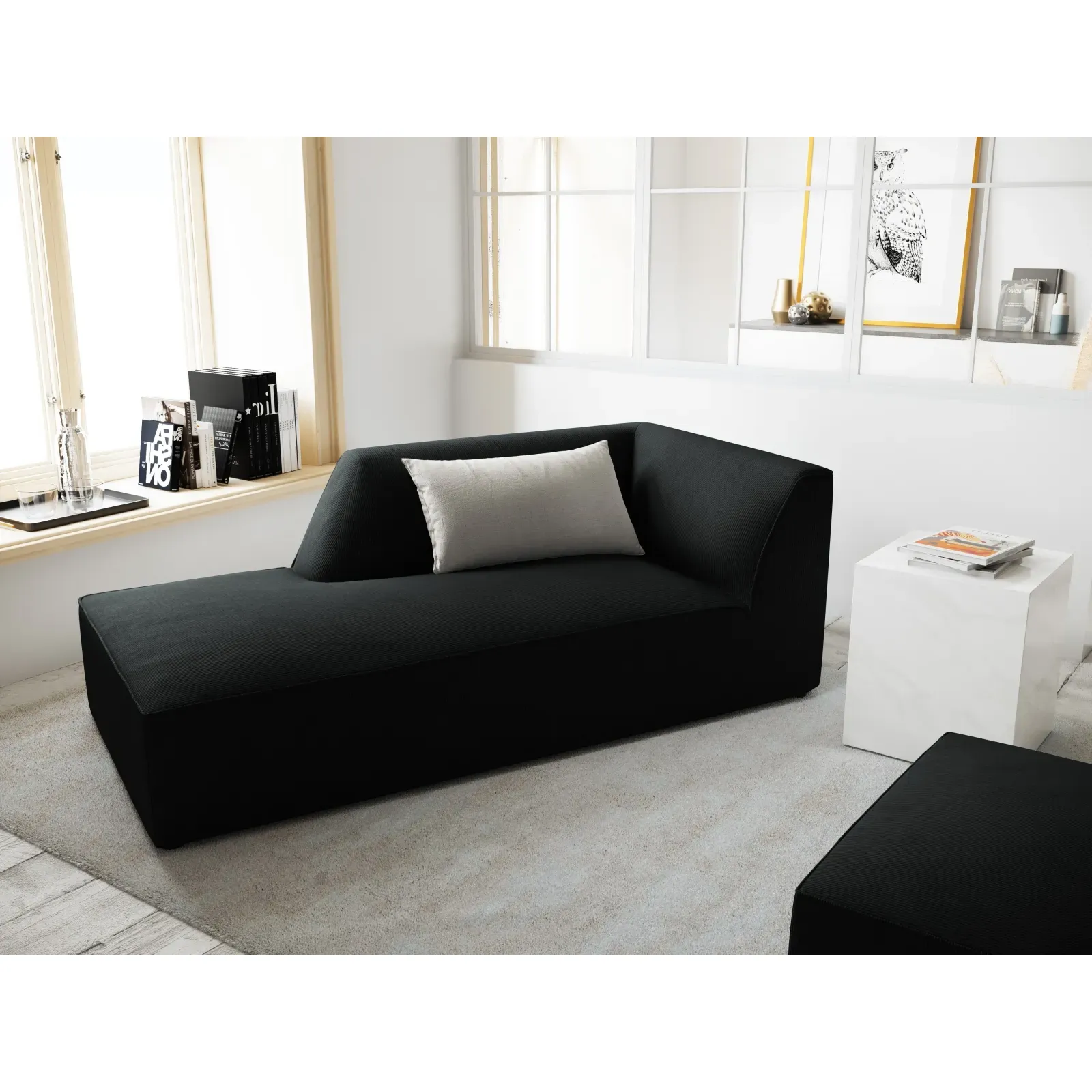Ruby 2-Sitzer Sofa Chaiselongue Links, mit Bezug in Samt, Cord oder Strukturstoff, 180x93 cm - Image 44