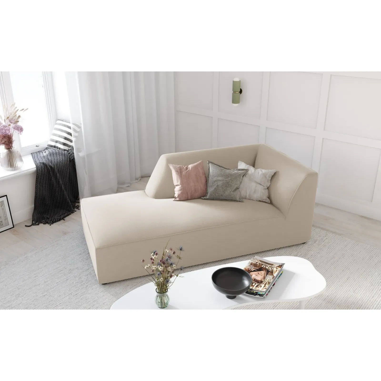 Ruby 2-Sitzer Sofa Chaiselongue Links, mit Bezug in Samt, Cord oder Strukturstoff, 180x93 cm - Image 94