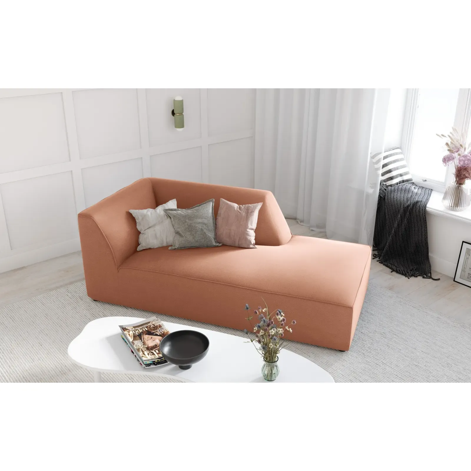 Ruby 2-Sitzer Sofa Chaiselongue Rechts, mit Bezug in Samt, Cord oder Strukturstoff, 180x93 cm - Image 118