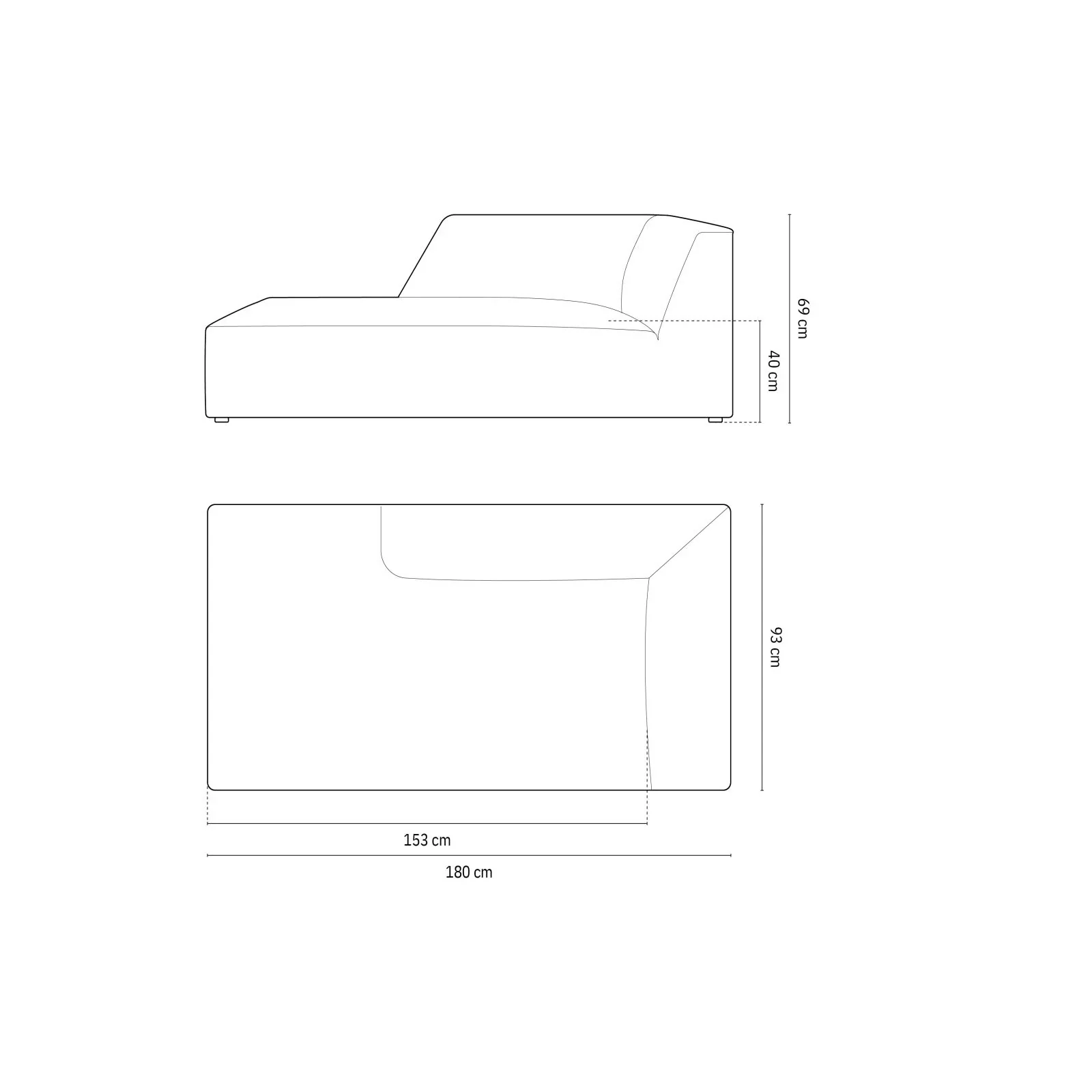 Ruby 2-Sitzer Sofa Chaiselongue Rechts, mit Bezug in Samt, Cord oder Strukturstoff, 180x93 cm - Image 133