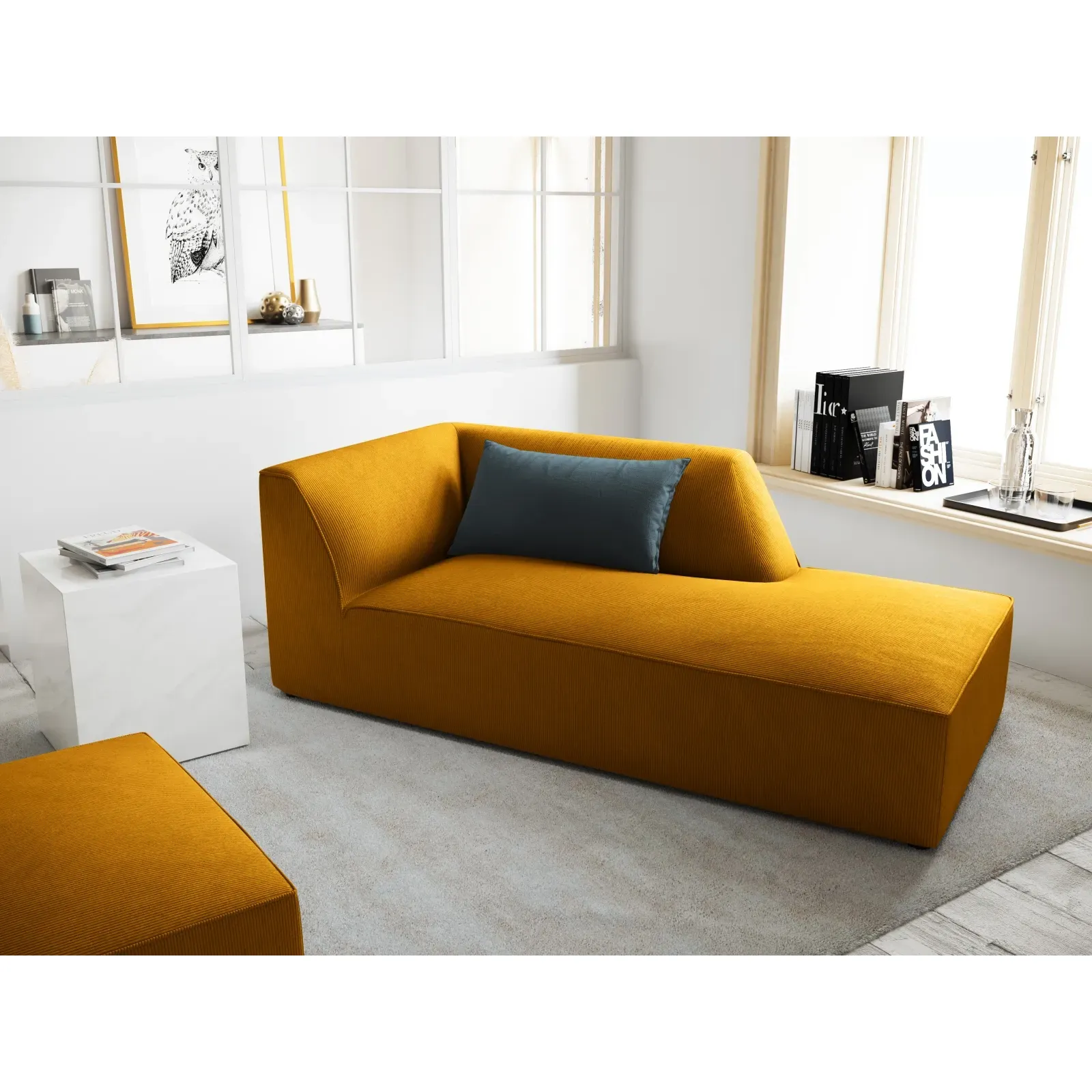 Ruby 2-Sitzer Sofa Chaiselongue Rechts, mit Bezug in Samt, Cord oder Strukturstoff, 180x93 cm - Image 14