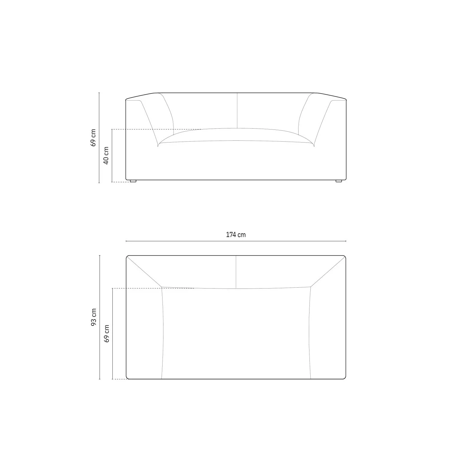 Ruby 2-Sitzer Sofa mit Bezug in Samt, Cord oder Strukturstoff, 174x93 cm - Image 123
