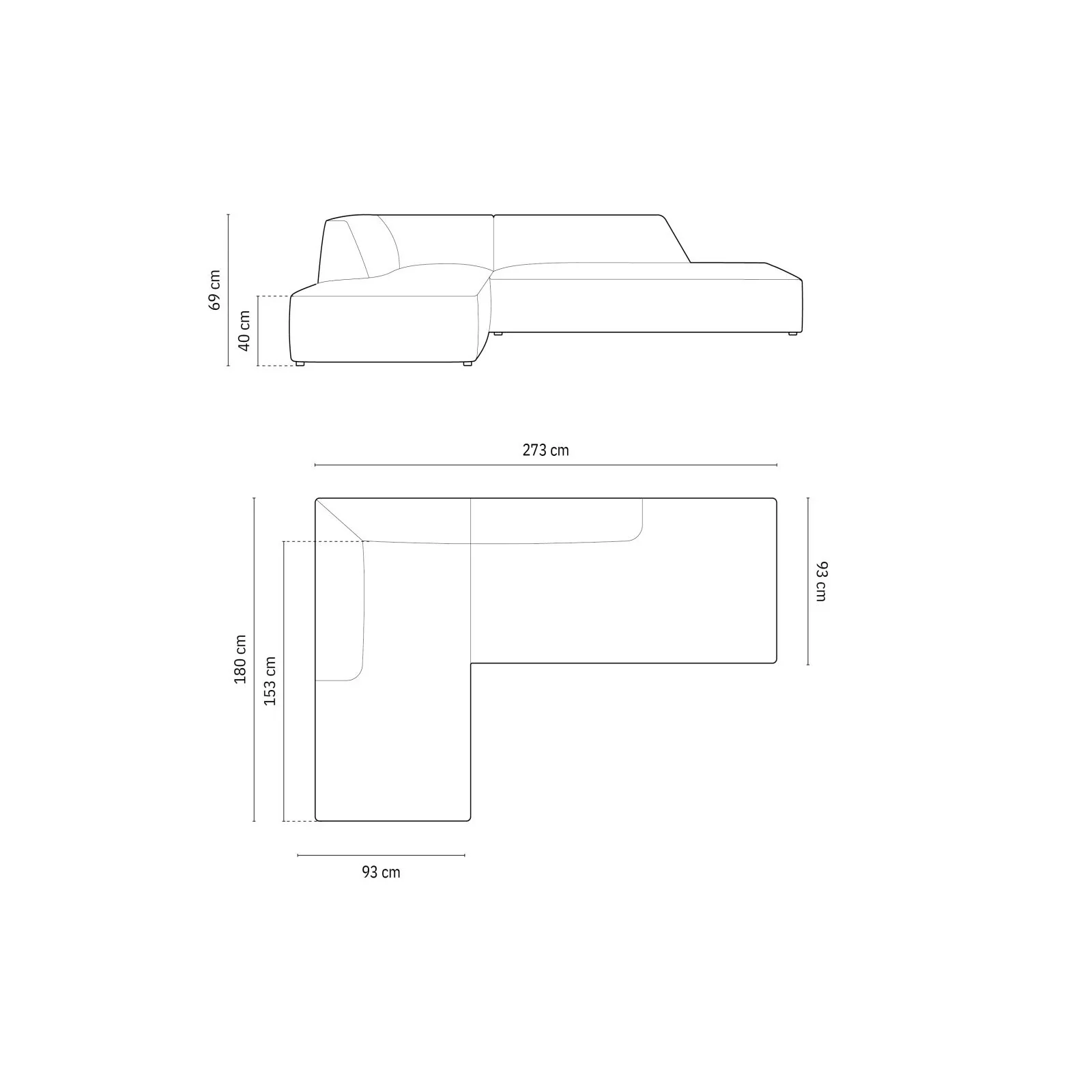Ruby 4-Sitzer Ecksofa offen, Links, mit Bezug aus Samt, Cord oder Strukturstoff, 273x180 cm - Image 79