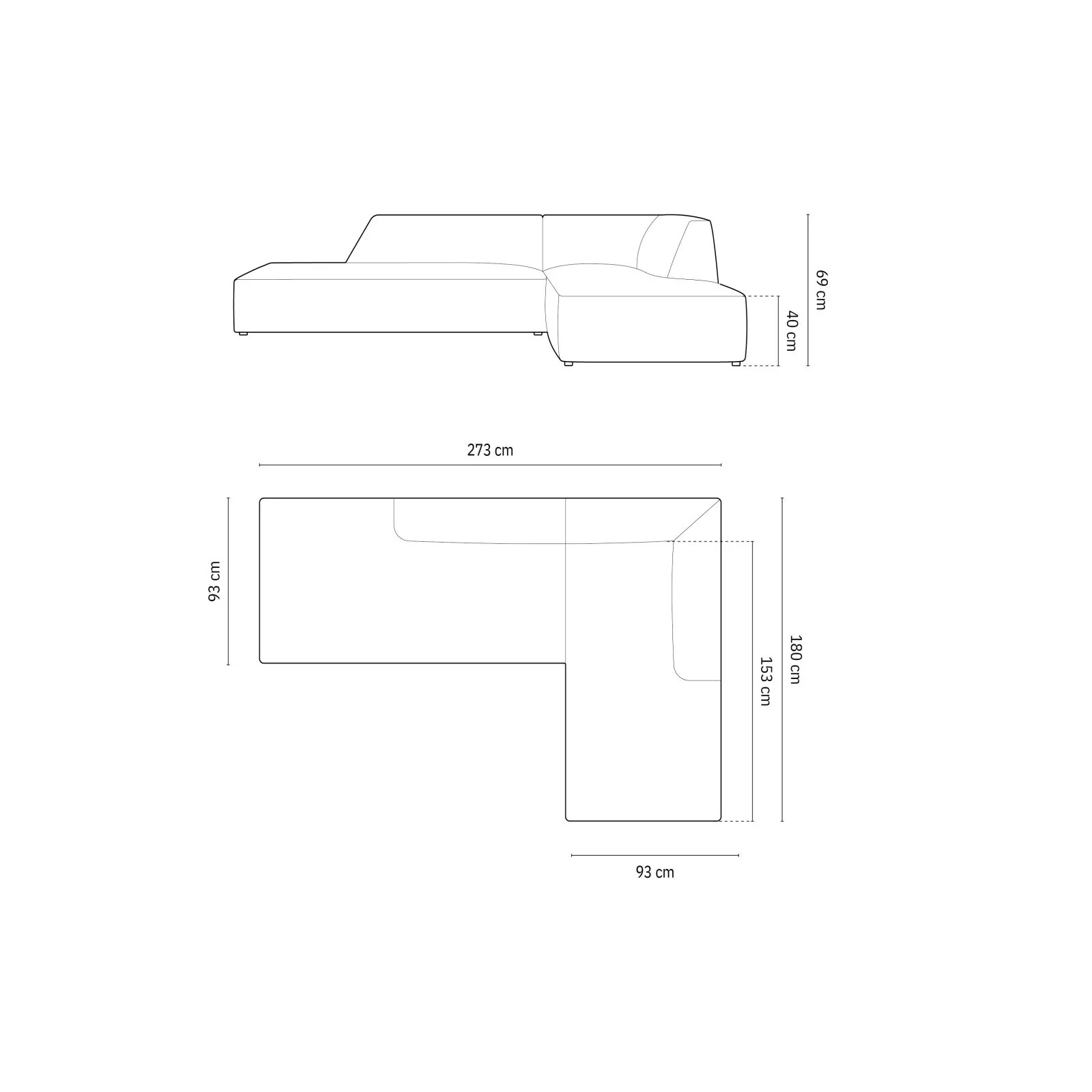 Ruby 4-Sitzer Ecksofa offen, Rechts, mit Bezug aus Samt, Cord oder Strukturstoff, 273x180 cm - Image 103