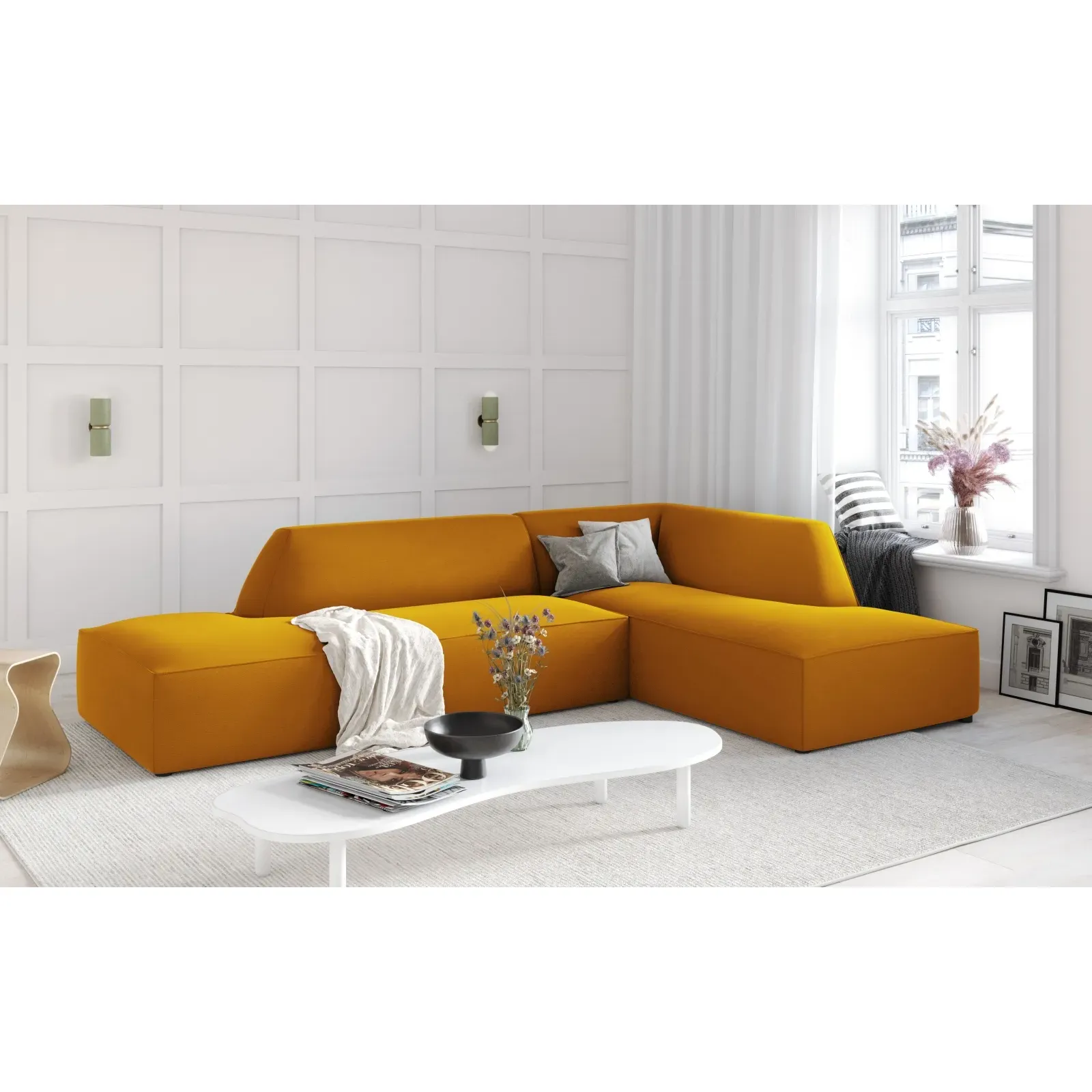 Ruby 4-Sitzer Ecksofa offen, Rechts, mit Bezug aus Samt, Cord oder Strukturstoff, 273x180 cm - Image 133