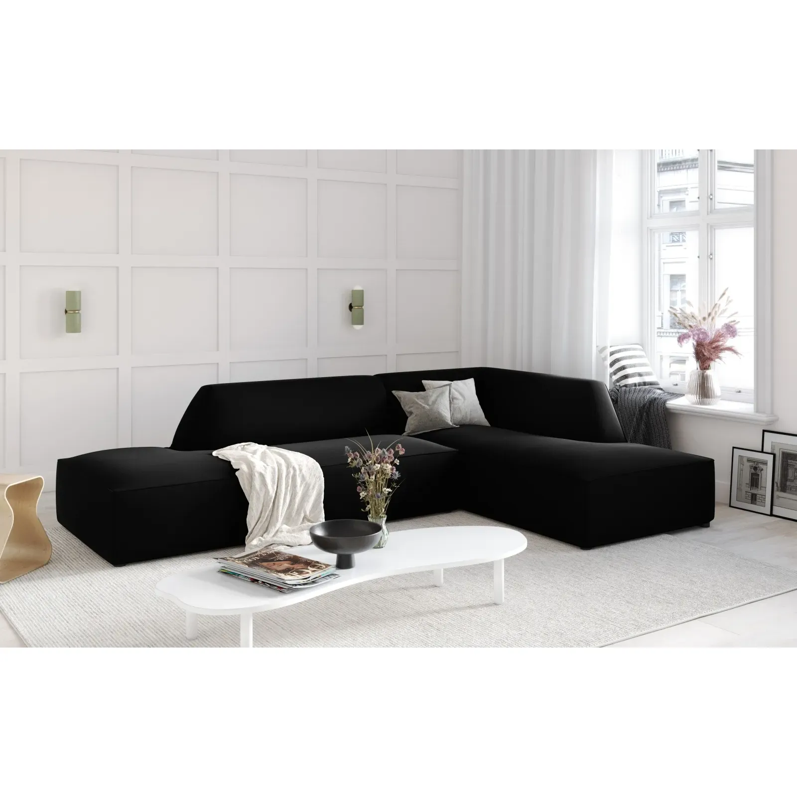 Ruby 4-Sitzer Ecksofa offen, Rechts, mit Bezug aus Samt, Cord oder Strukturstoff, 273x180 cm - Image 162