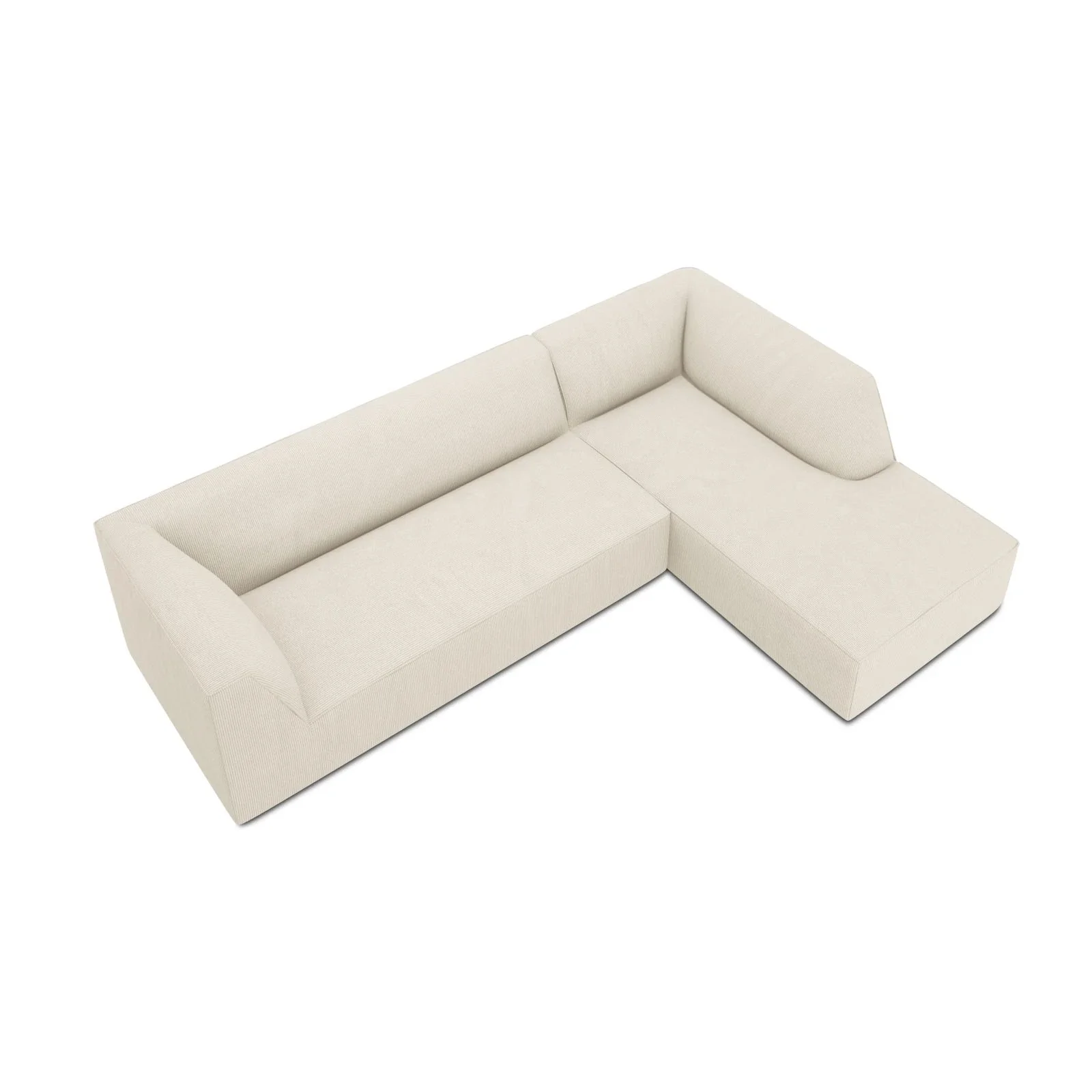 Ruby 4-Sitzer Ecksofa Rechts, mit Bezug aus Samt, Cord oder Strukturstoff, 273x180 cm - Image 3