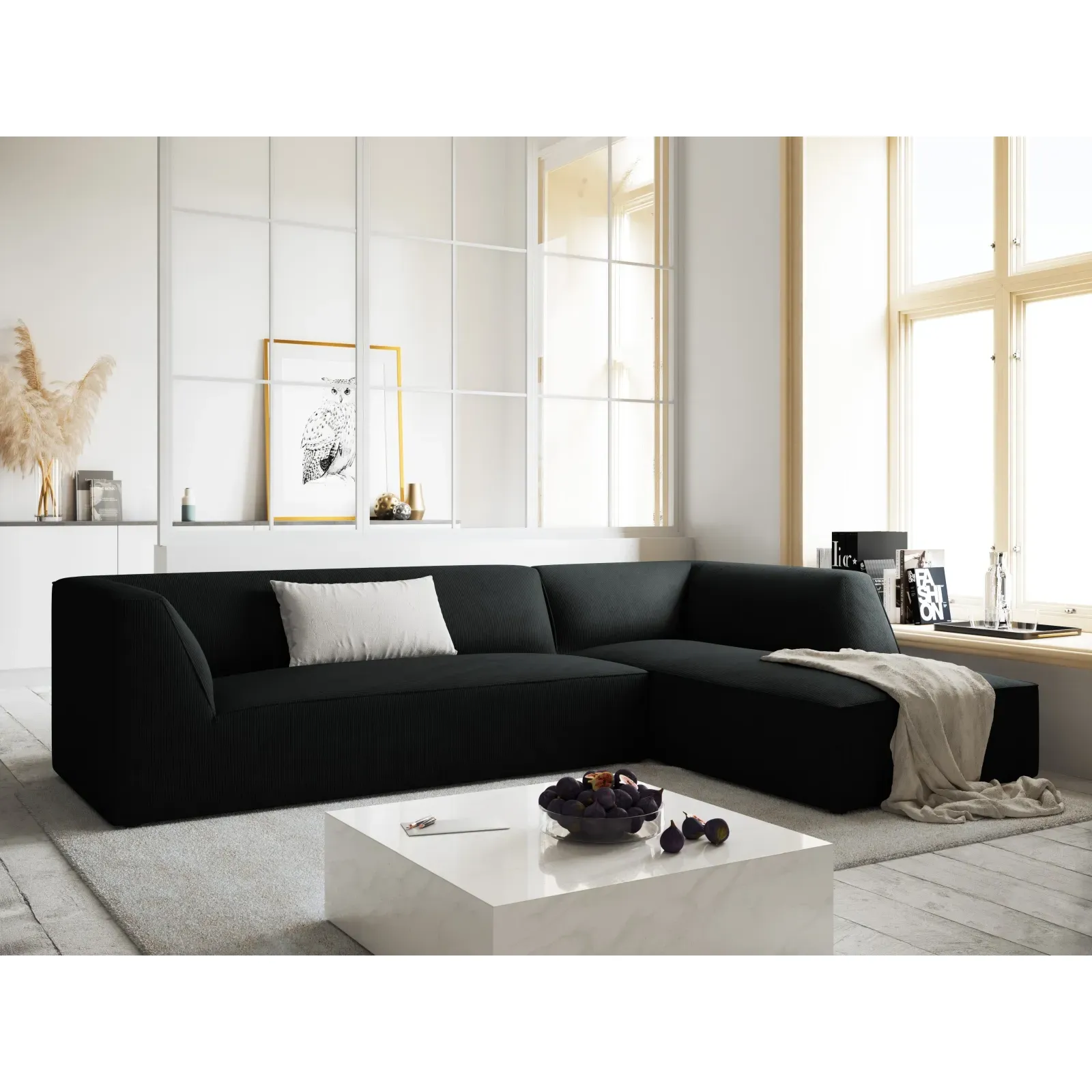 Ruby 4-Sitzer Ecksofa Rechts, mit Bezug aus Samt, Cord oder Strukturstoff, 273x180 cm - Image 58