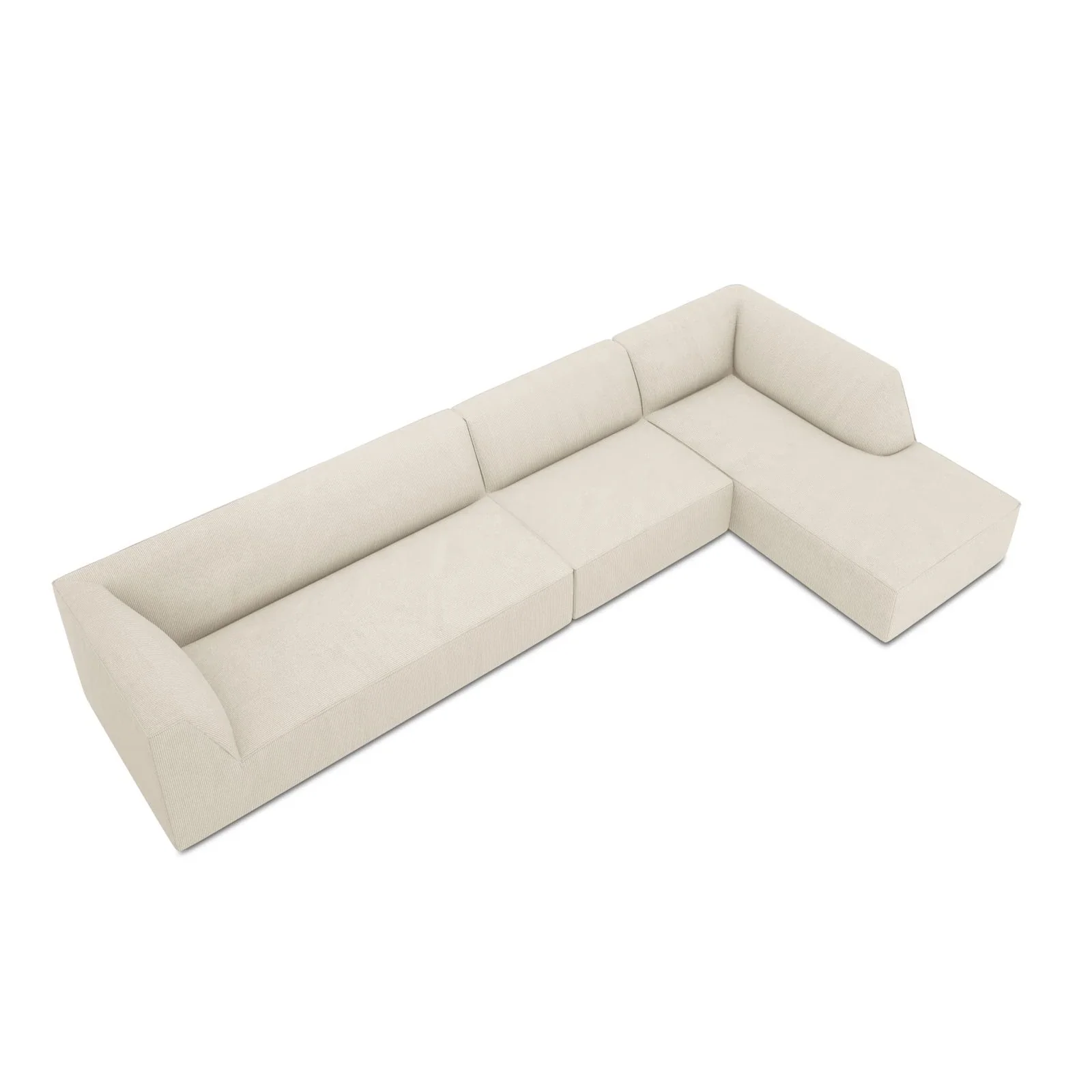 Ruby 5-Sitzer Ecksofa Rechts, mit Bezug aus Samt, Cord oder Strukturstoff, 366x180 cm - Image 3