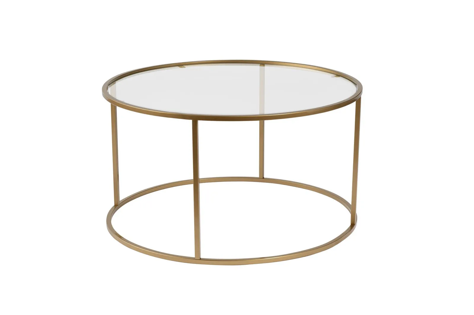 Runder Couchtisch Aurum aus gehärtetem Glas und Metall 80Ø