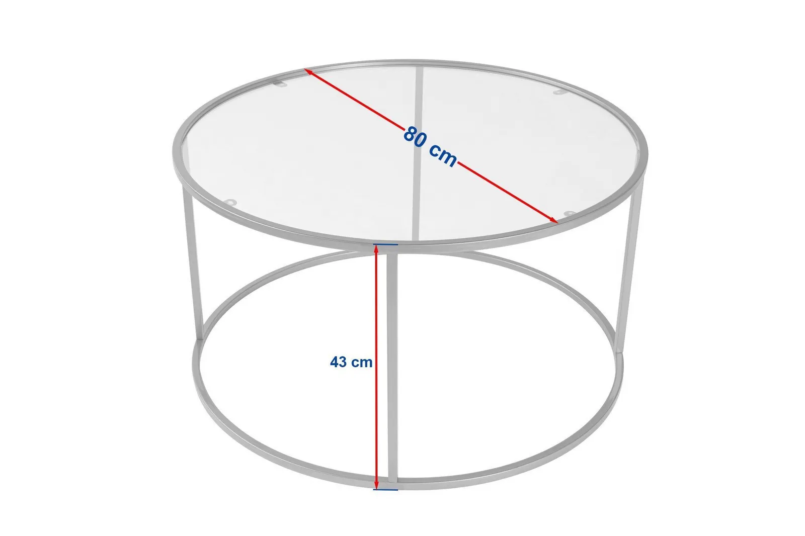 Runder Couchtisch Aurum aus gehärtetem Glas und Metall 80Ø - Image 6