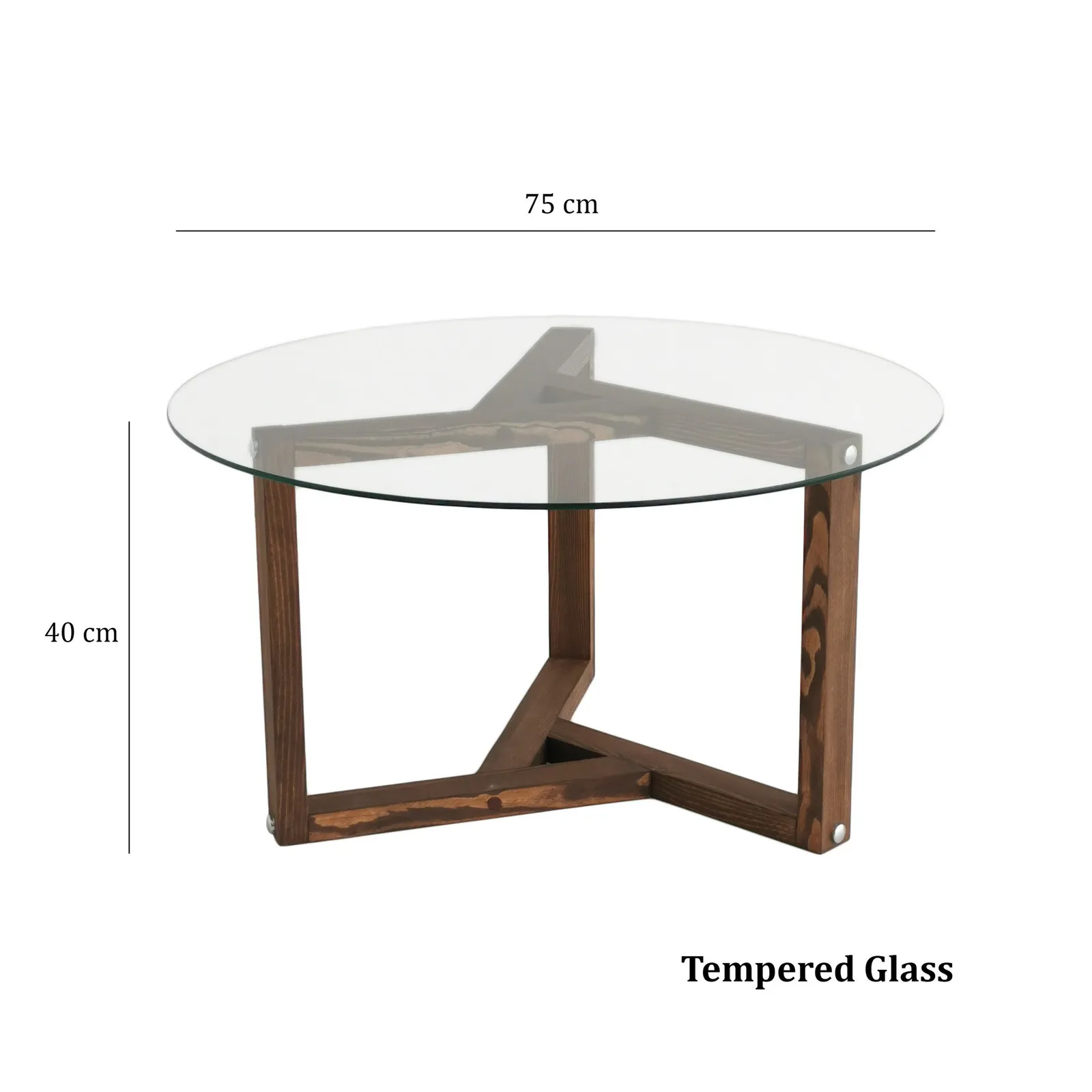 Runder Couchtisch Miro aus gehärtetem Glas und Kiefer 75Ø - Image 9