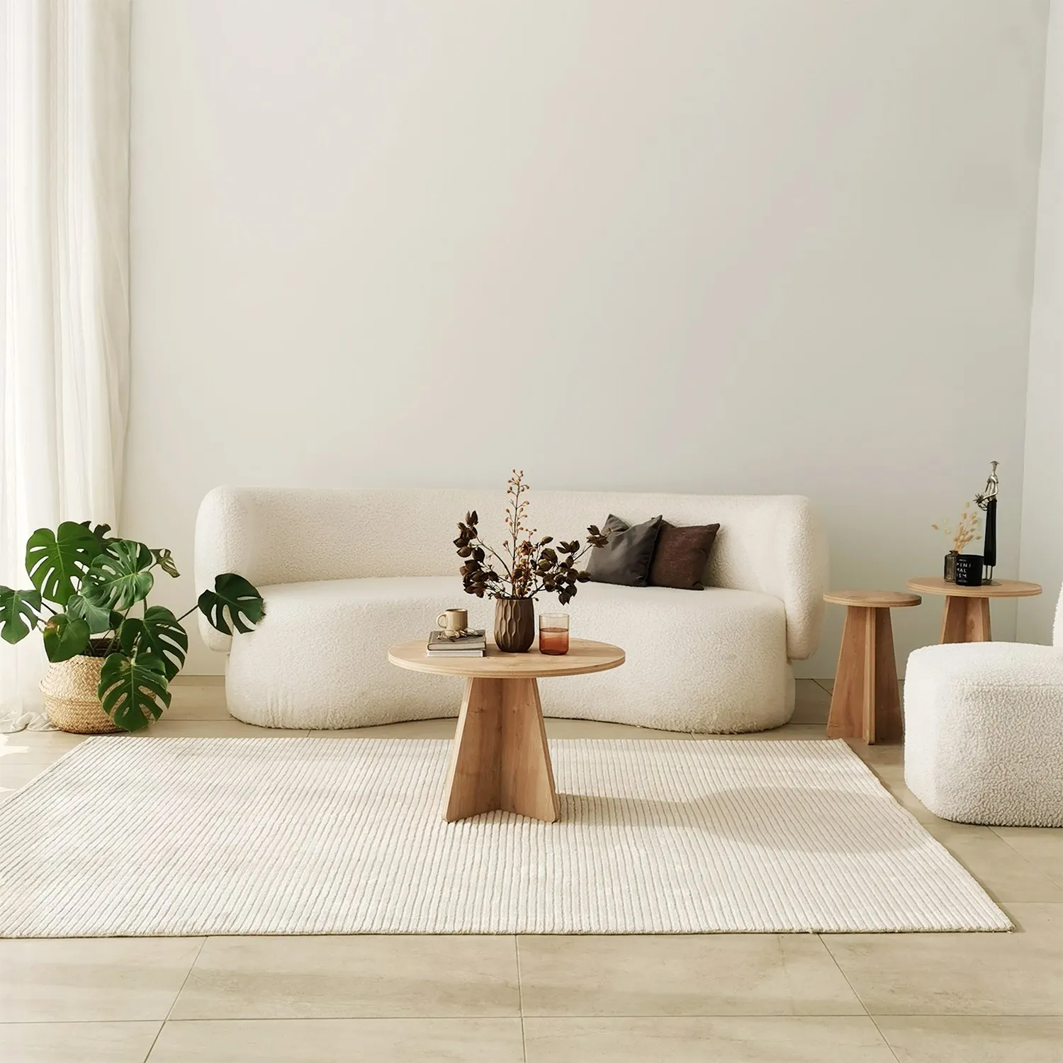 Runder Couchtisch Mushroom aus melaminbeschichteten Holz, 60×60×40 cm - Image 5