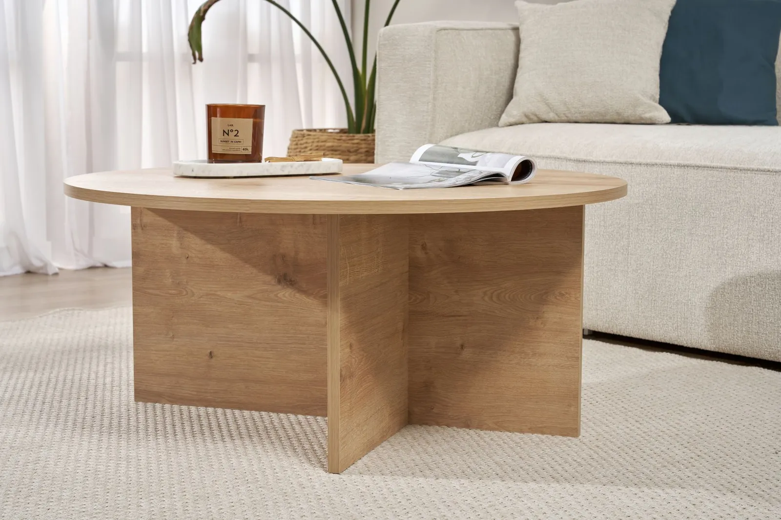 Runder Couchtisch Soleil aus Holz 90Ø - Image 11