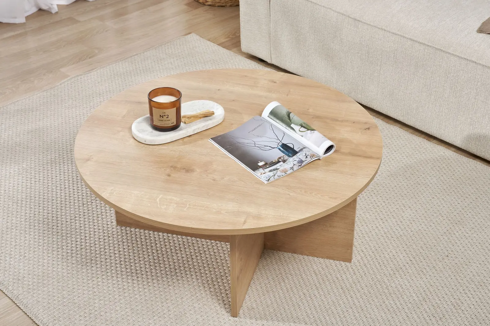 Runder Couchtisch Soleil aus Holz 90Ø - Image 12