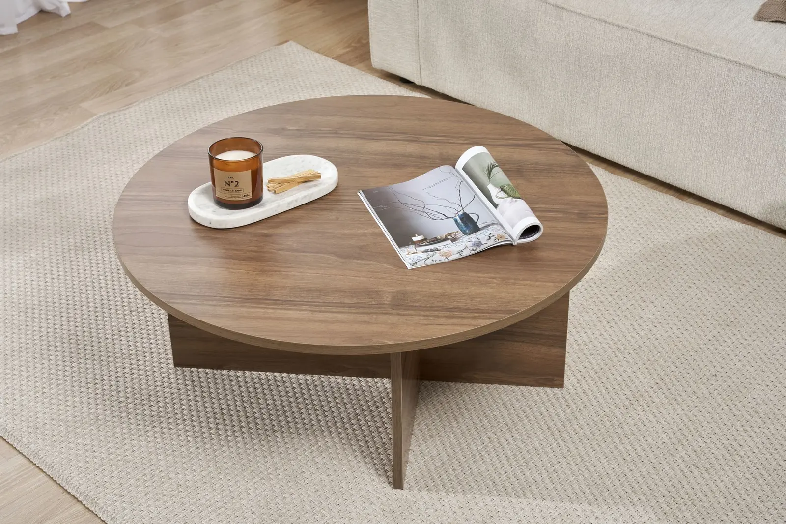 Runder Couchtisch Soleil aus Holz 90Ø - Image 26