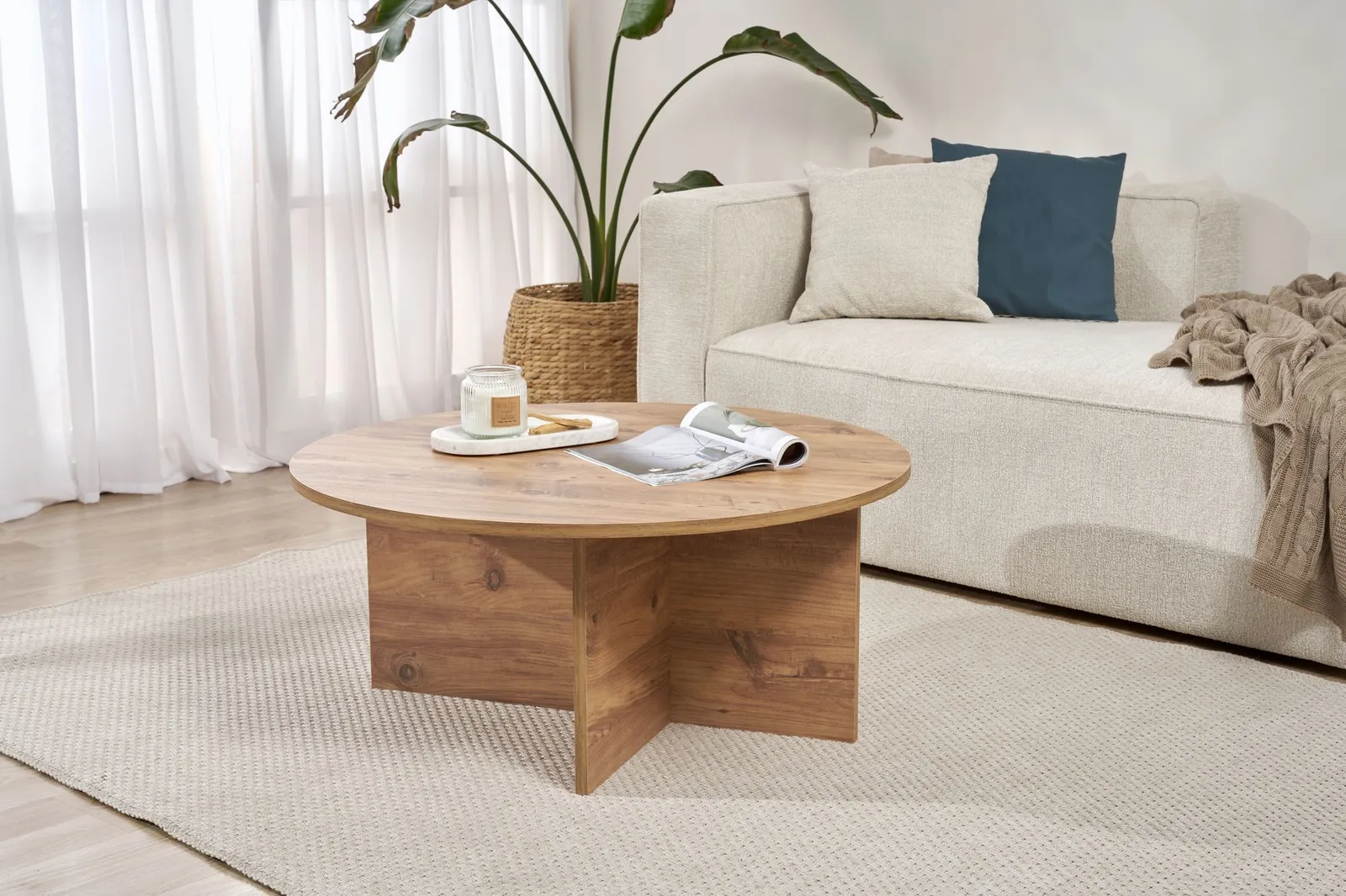 Runder Couchtisch Soleil aus Holz 90Ø - Image 3