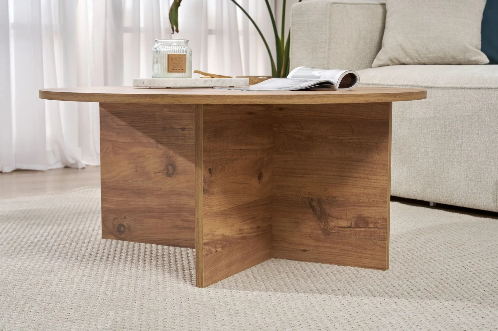 Runder Couchtisch Soleil aus Holz 90Ø - Image 4