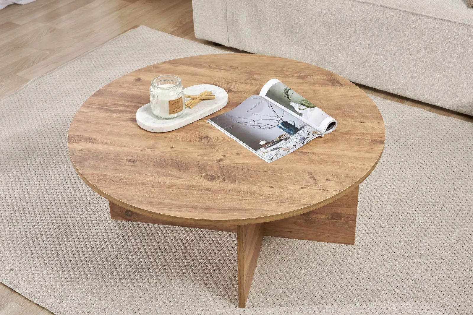 Runder Couchtisch Soleil aus Holz 90Ø - Image 5