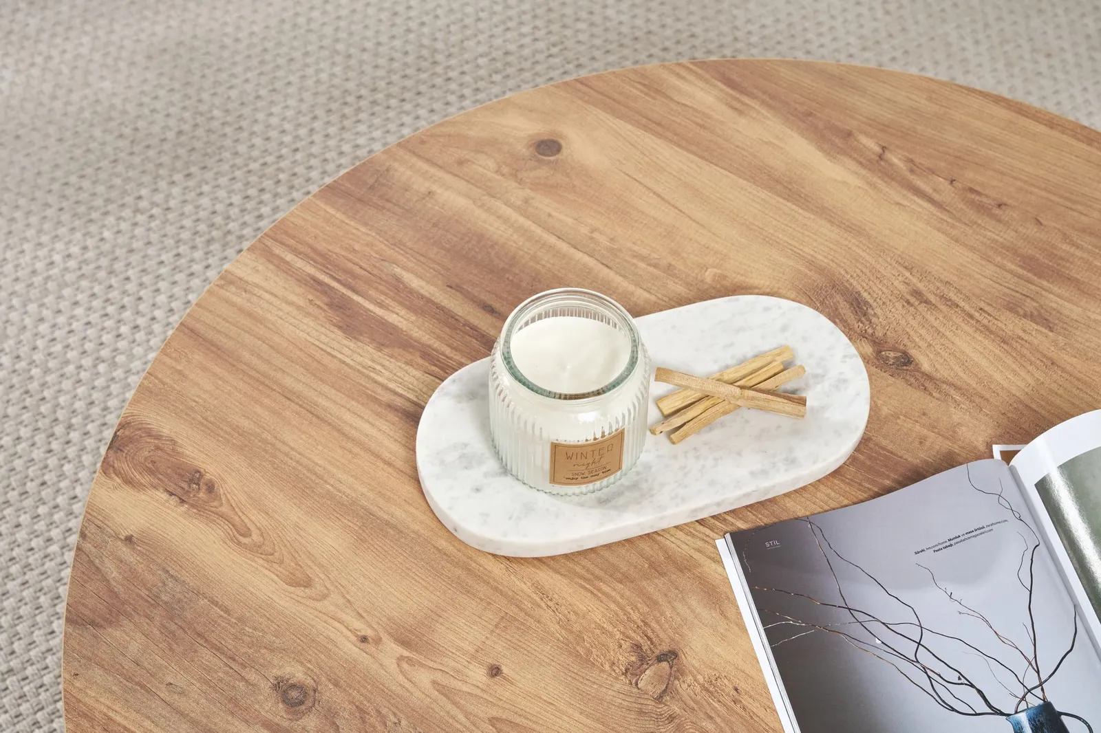 Runder Couchtisch Soleil aus Holz 90Ø - Image 6