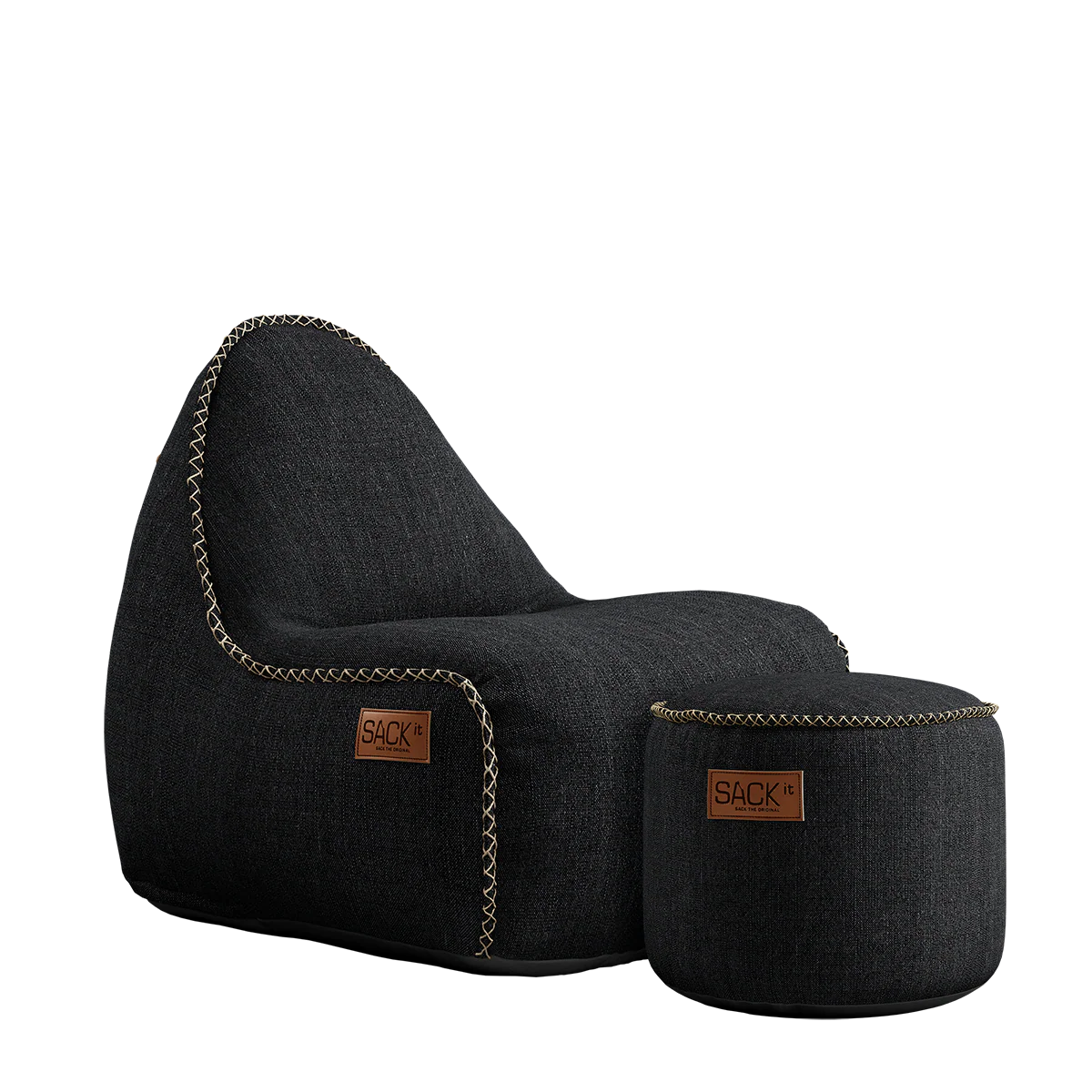 Cobana Lounge Chair jr. Black + Pouf