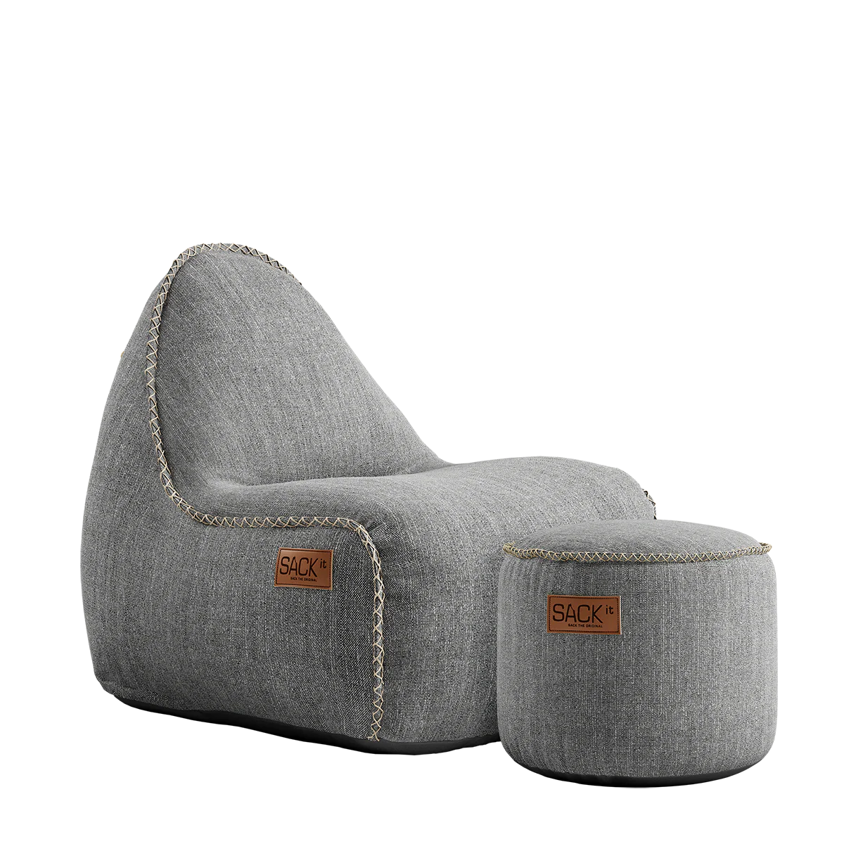 Cobana Lounge Chair jr. Light Grey + Pouf