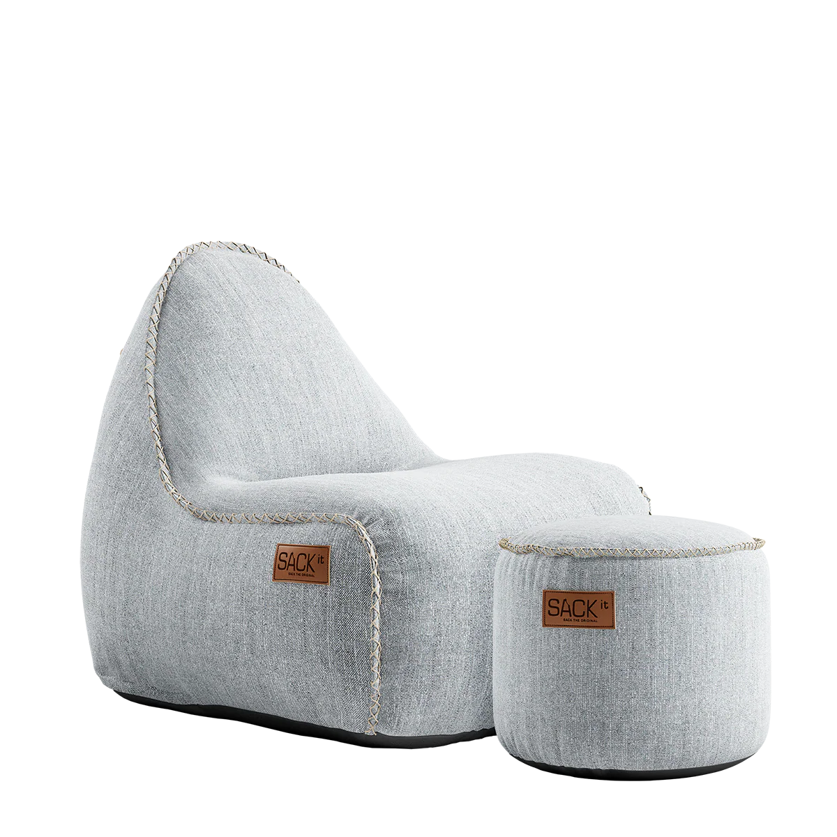 Cobana Lounge Chair jr. White + Pouf