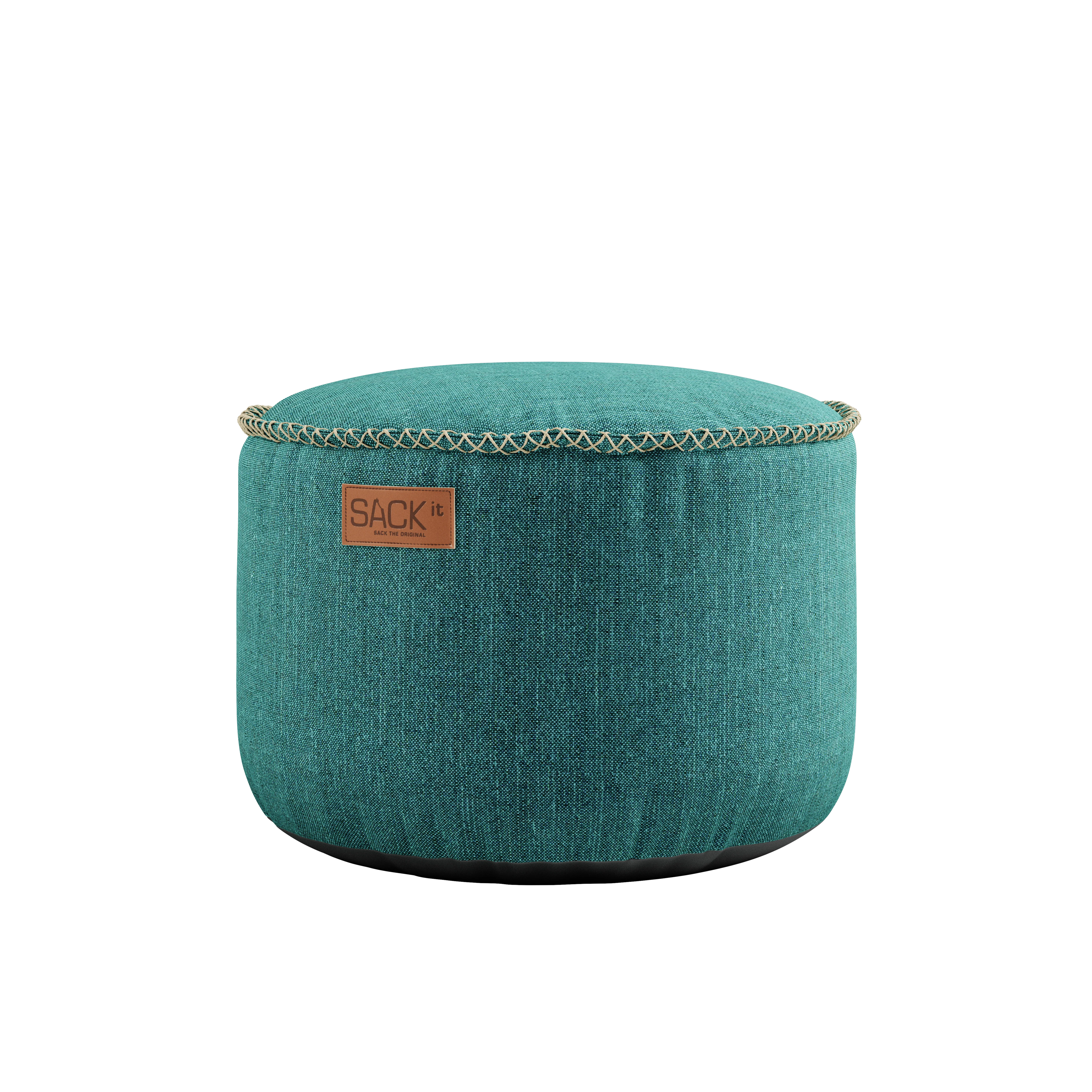 Cobana Lounge Chair Petrol melange + Pouf - Image 3