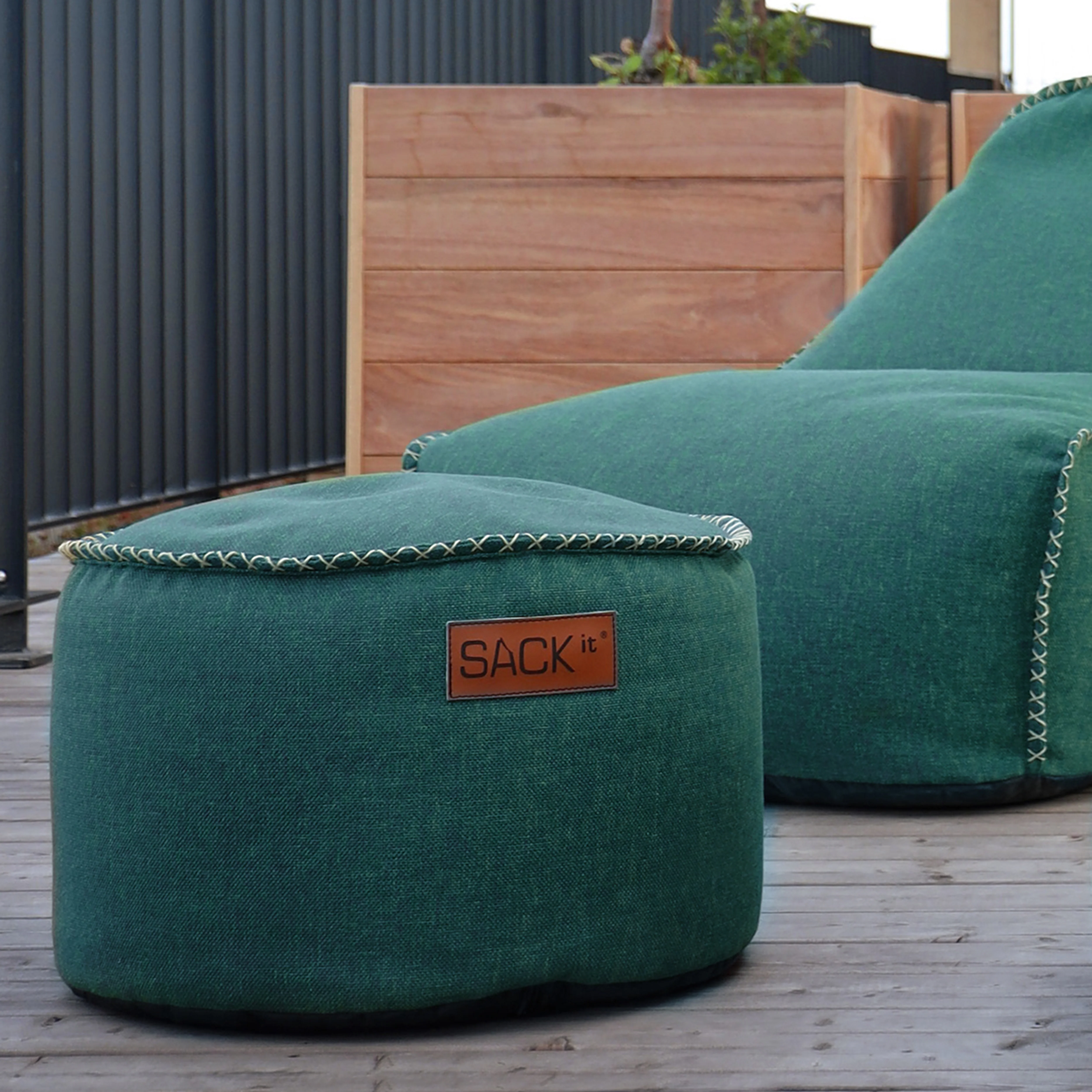 Cobana Pouf Petrol Melange - Image 2