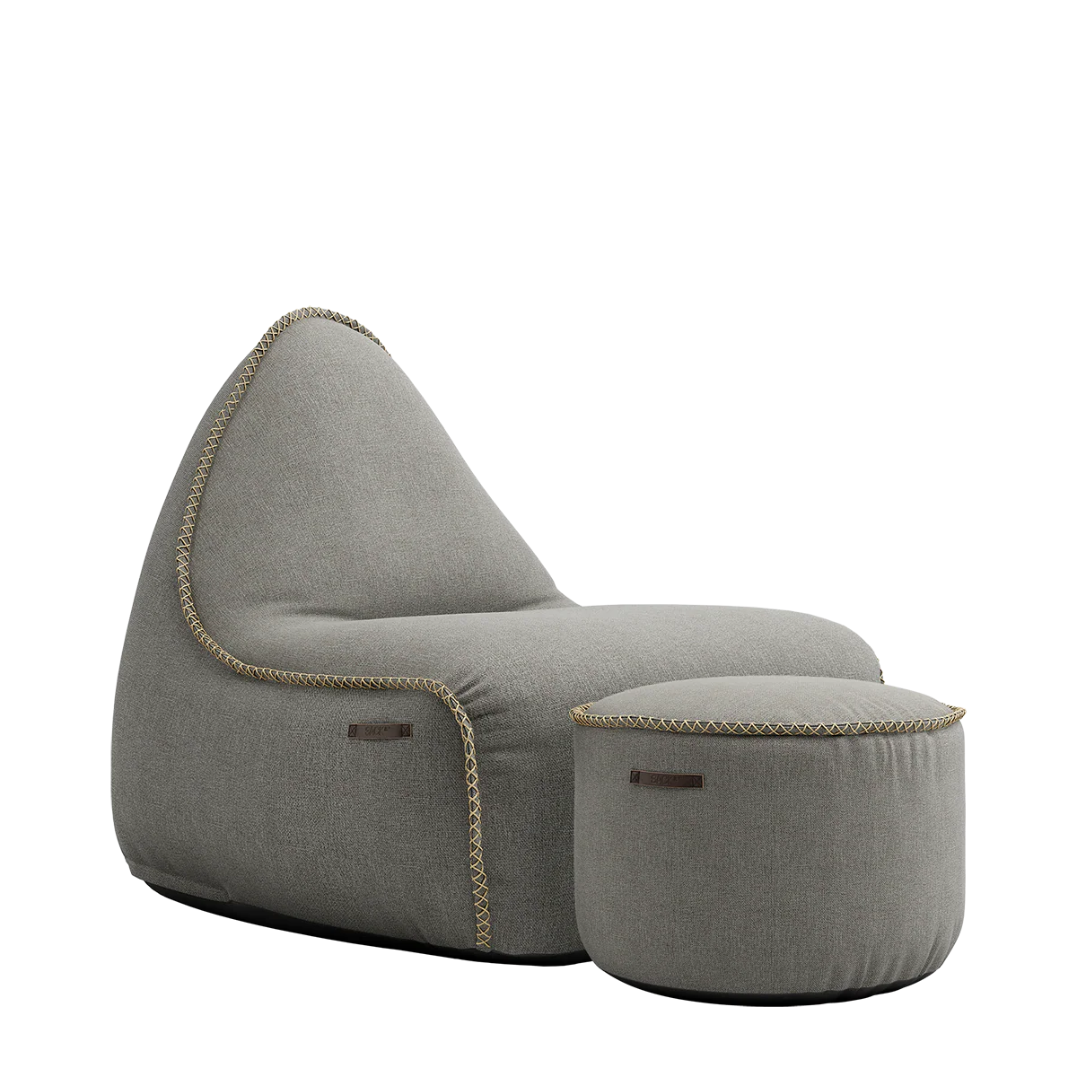 Medley Lounge Chair Grey + Pouf