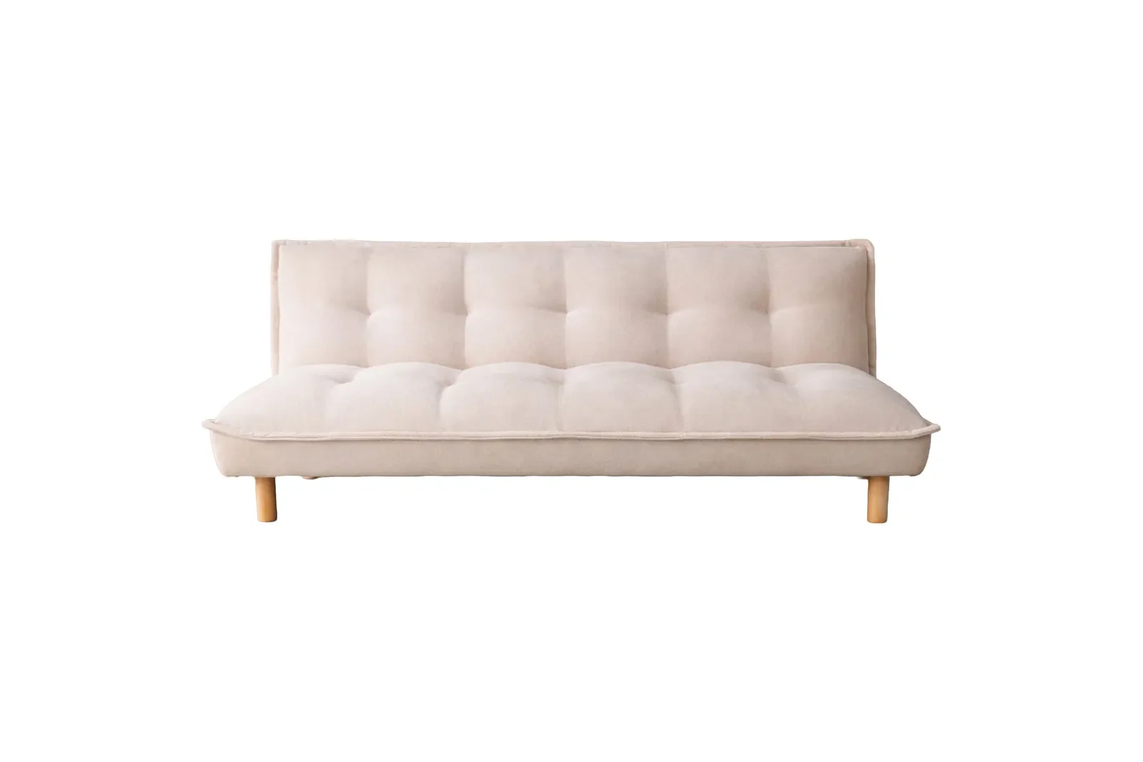 Schlafsofa Gertrud aus beigefarbenen Cord, 85x182x85 cm
