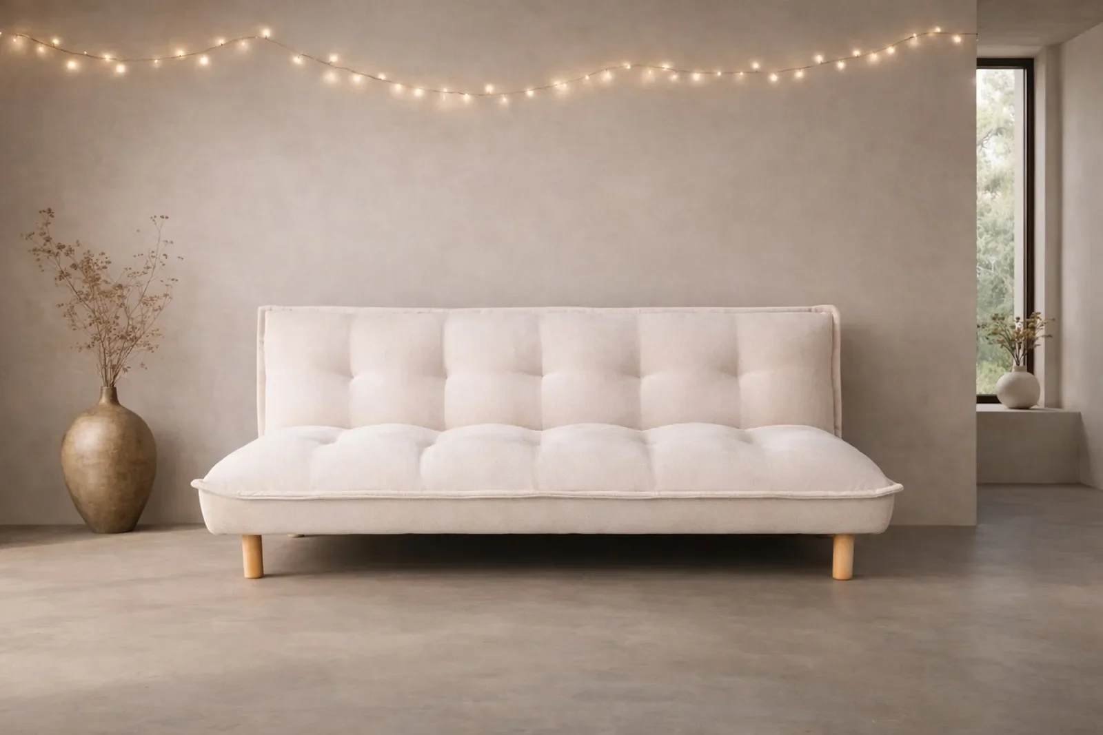 Schlafsofa Gertrud aus beigefarbenen Cord, 85x182x85 cm - Image 3