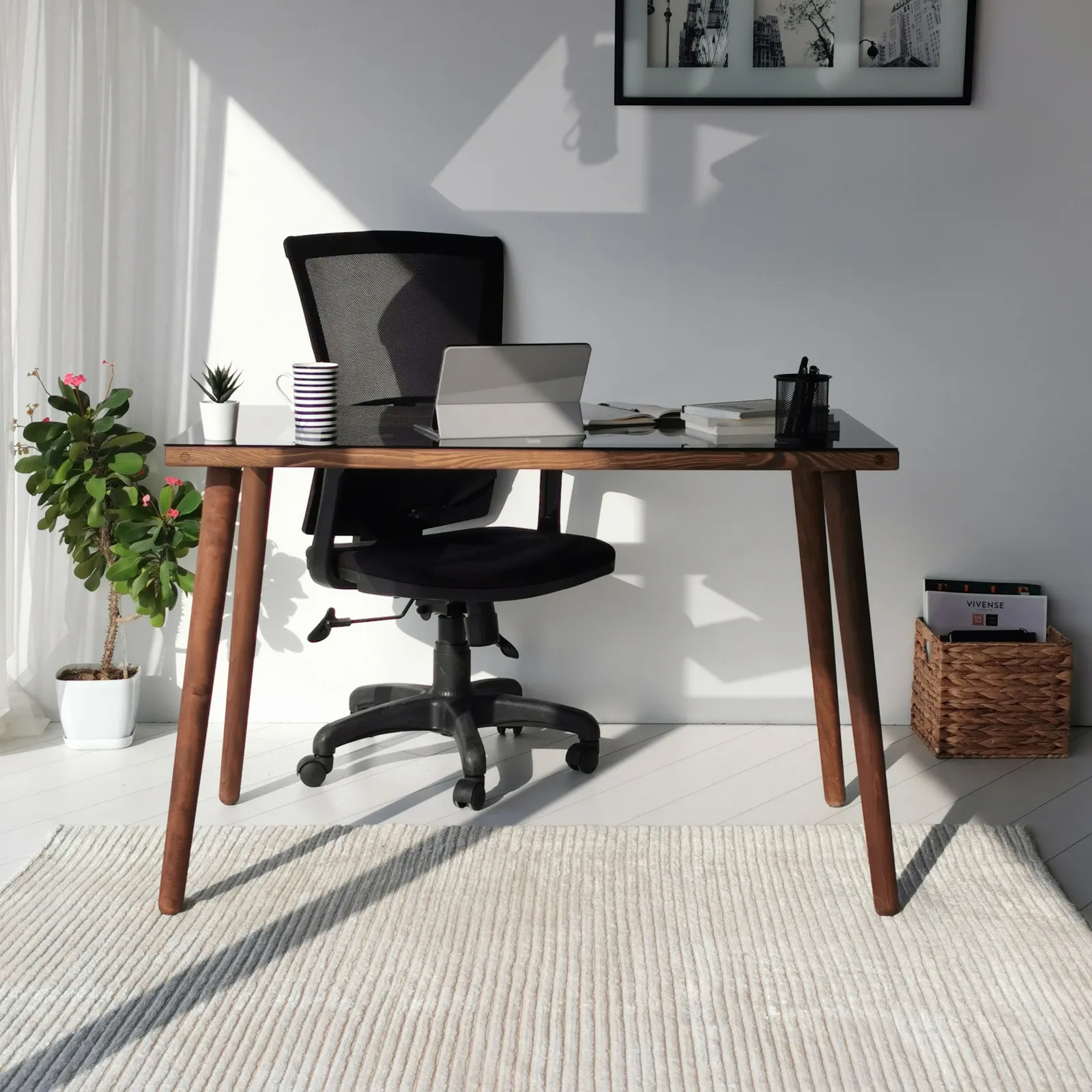 Schreibtisch Cozy aus massivem Kiefernholz, 110×60×73 cm - Image 11