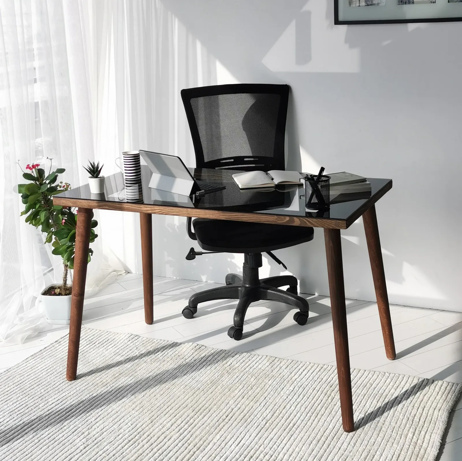 Schreibtisch Cozy aus massivem Kiefernholz, 110×60×73 cm - Image 12