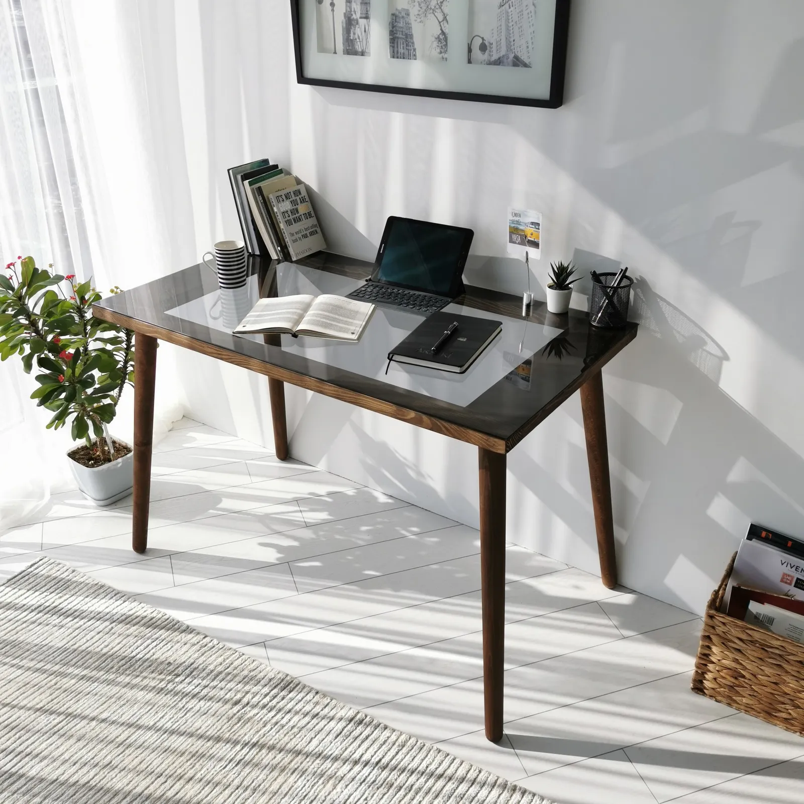 Schreibtisch Cozy aus massivem Kiefernholz, 110×60×73 cm - Image 13