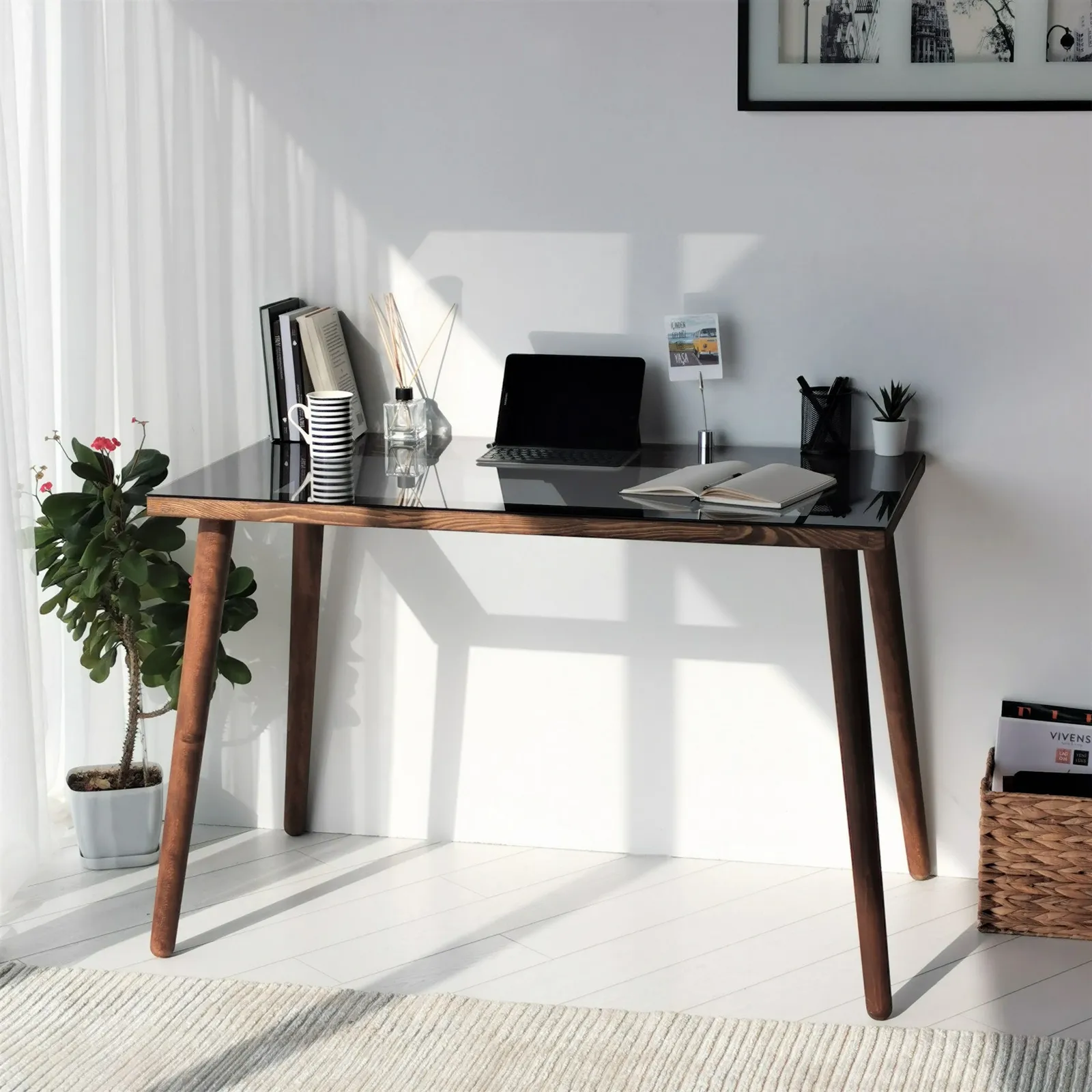 Schreibtisch Cozy aus massivem Kiefernholz, 110×60×73 cm - Image 15