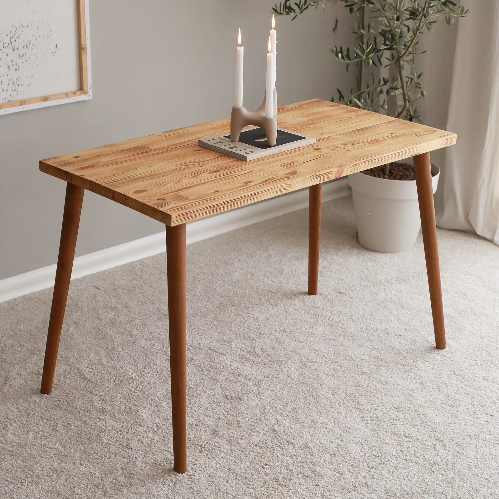 Schreibtisch Cozy aus massivem Kiefernholz, 110×60×73 cm - Image 3