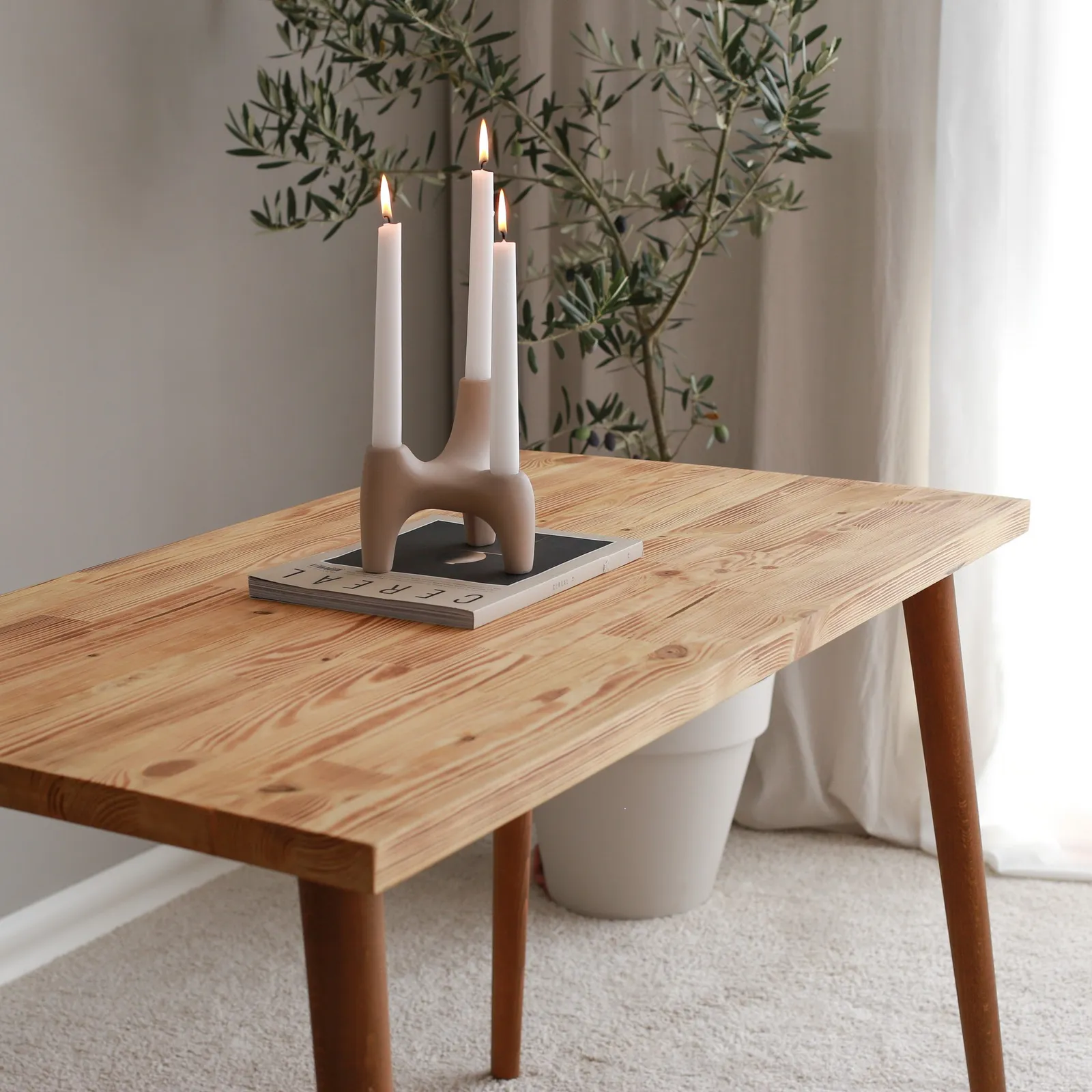 Schreibtisch Cozy aus massivem Kiefernholz, 110×60×73 cm - Image 4