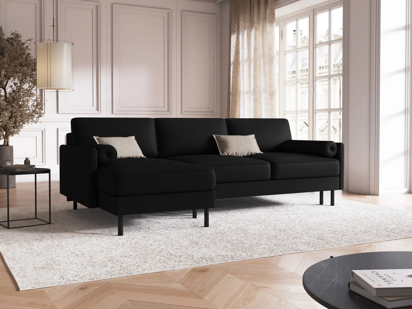 Scott 4-Sitzer Sofa, Linke Seite, umwandelbar mit Schlaffunktion, mit Bezug aus Samt oder Strukturstoff, 212x142 cm - Image 110