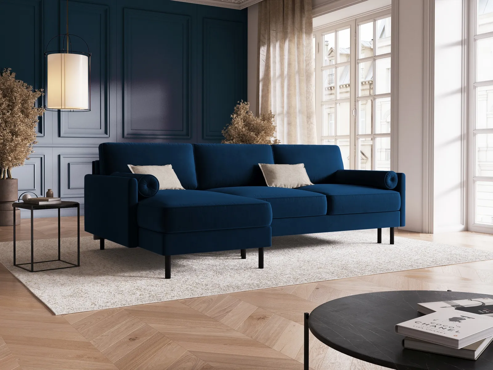 Scott 4-Sitzer Sofa, Linke Seite, umwandelbar mit Schlaffunktion, mit Bezug aus Samt oder Strukturstoff, 212x142 cm - Image 20