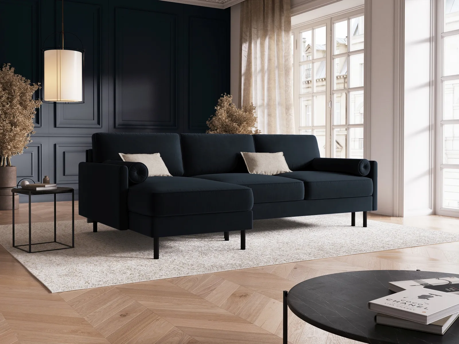 Scott 4-Sitzer Sofa, Linke Seite, umwandelbar mit Schlaffunktion, mit Bezug aus Samt oder Strukturstoff, 212x142 cm - Image 29