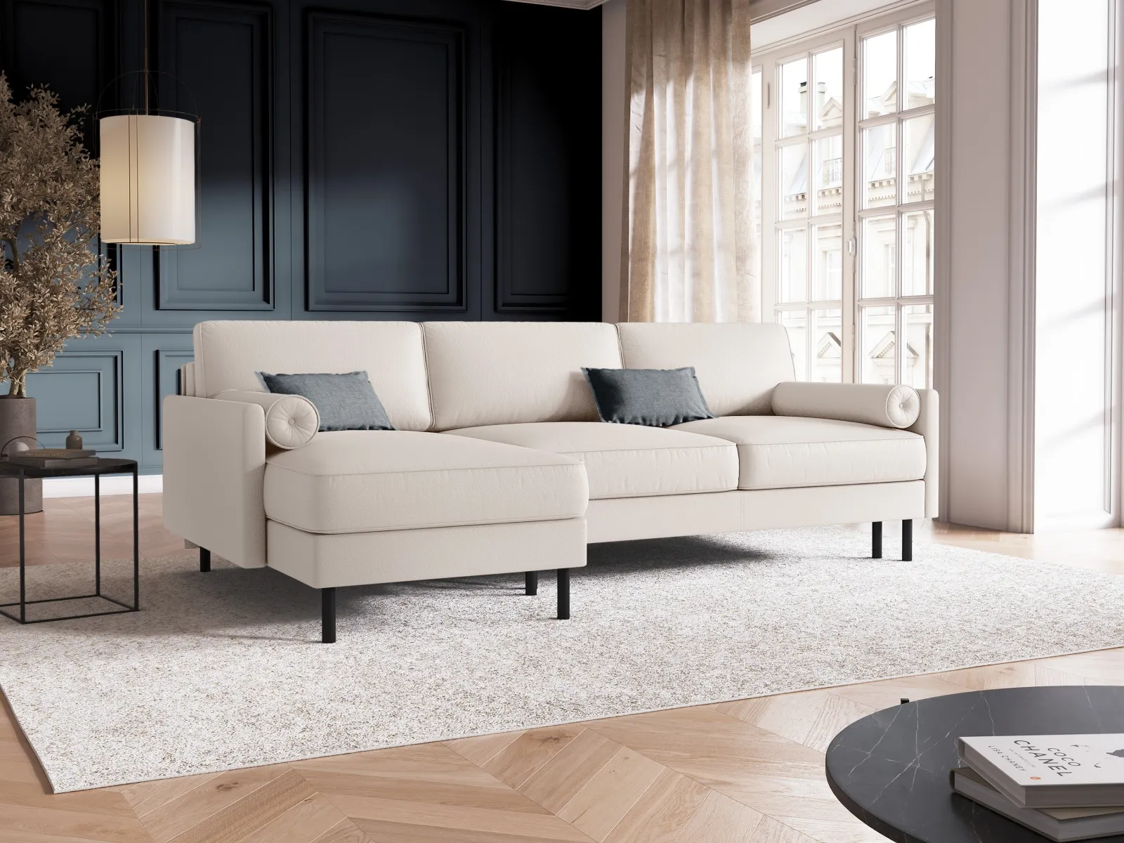 Scott 4-Sitzer Sofa, Linke Seite, umwandelbar mit Schlaffunktion, mit Bezug aus Samt oder Strukturstoff, 212x142 cm - Image 65