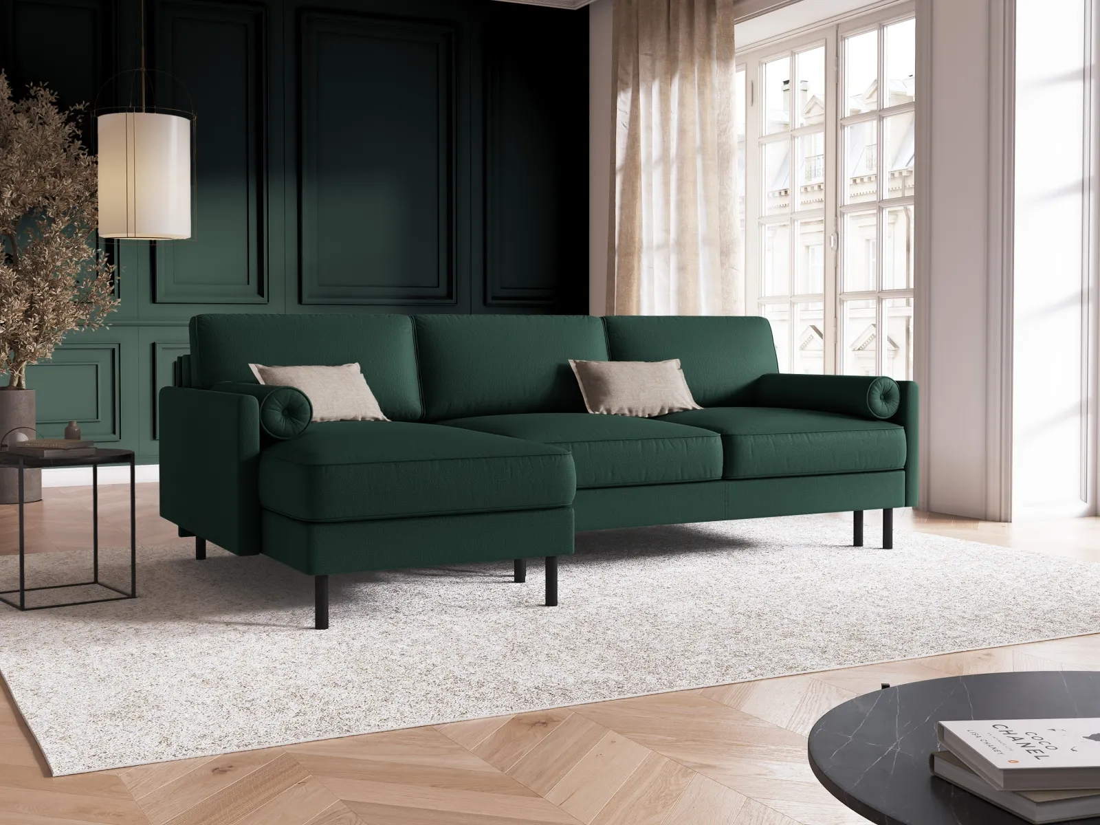 Scott 4-Sitzer Sofa, Linke Seite, umwandelbar mit Schlaffunktion, mit Bezug aus Samt oder Strukturstoff, 212x142 cm - Image 74