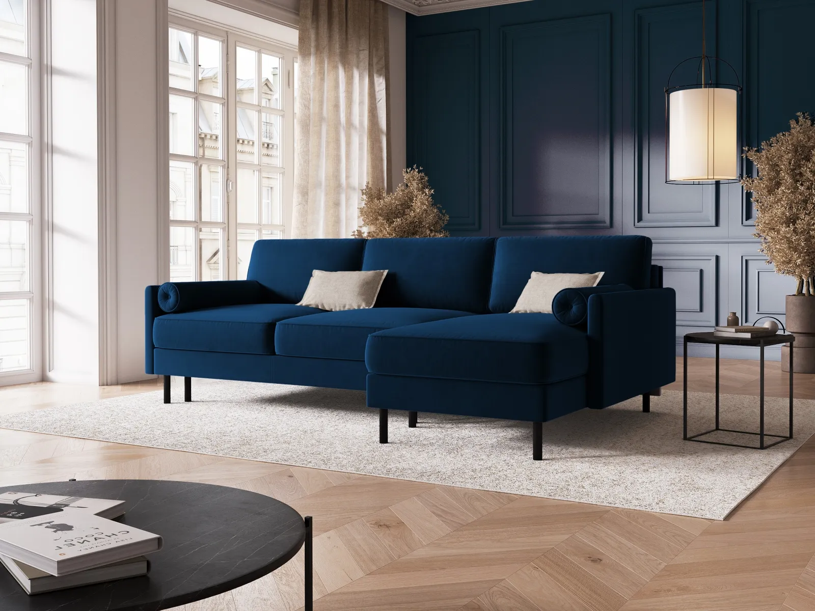 Scott 4-Sitzer Sofa, Rechte Seite, umwandelbar mit Schlaffunktion, mit Bezug aus Samt oder Strukturstoff, 212x142 cm - Image 20