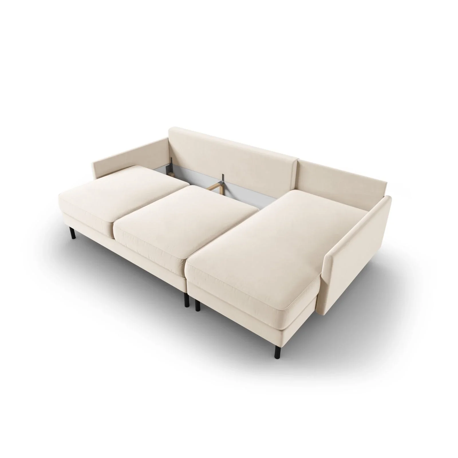 Scott 4-Sitzer Sofa, Rechte Seite, umwandelbar mit Schlaffunktion, mit Bezug aus Samt oder Strukturstoff, 212x142 cm - Image 4
