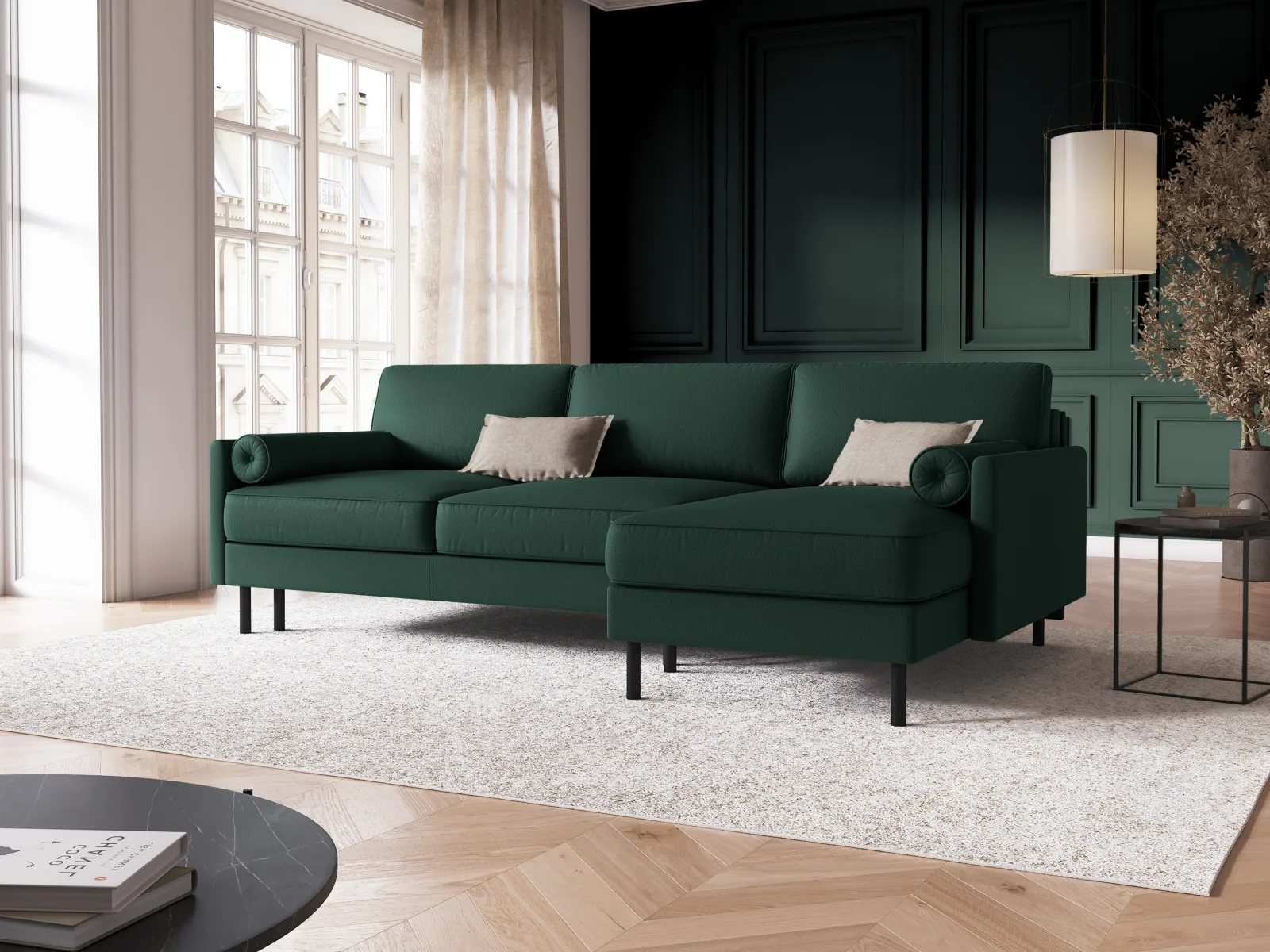Scott 4-Sitzer Sofa, Rechte Seite, umwandelbar mit Schlaffunktion, mit Bezug aus Samt oder Strukturstoff, 212x142 cm - Image 74