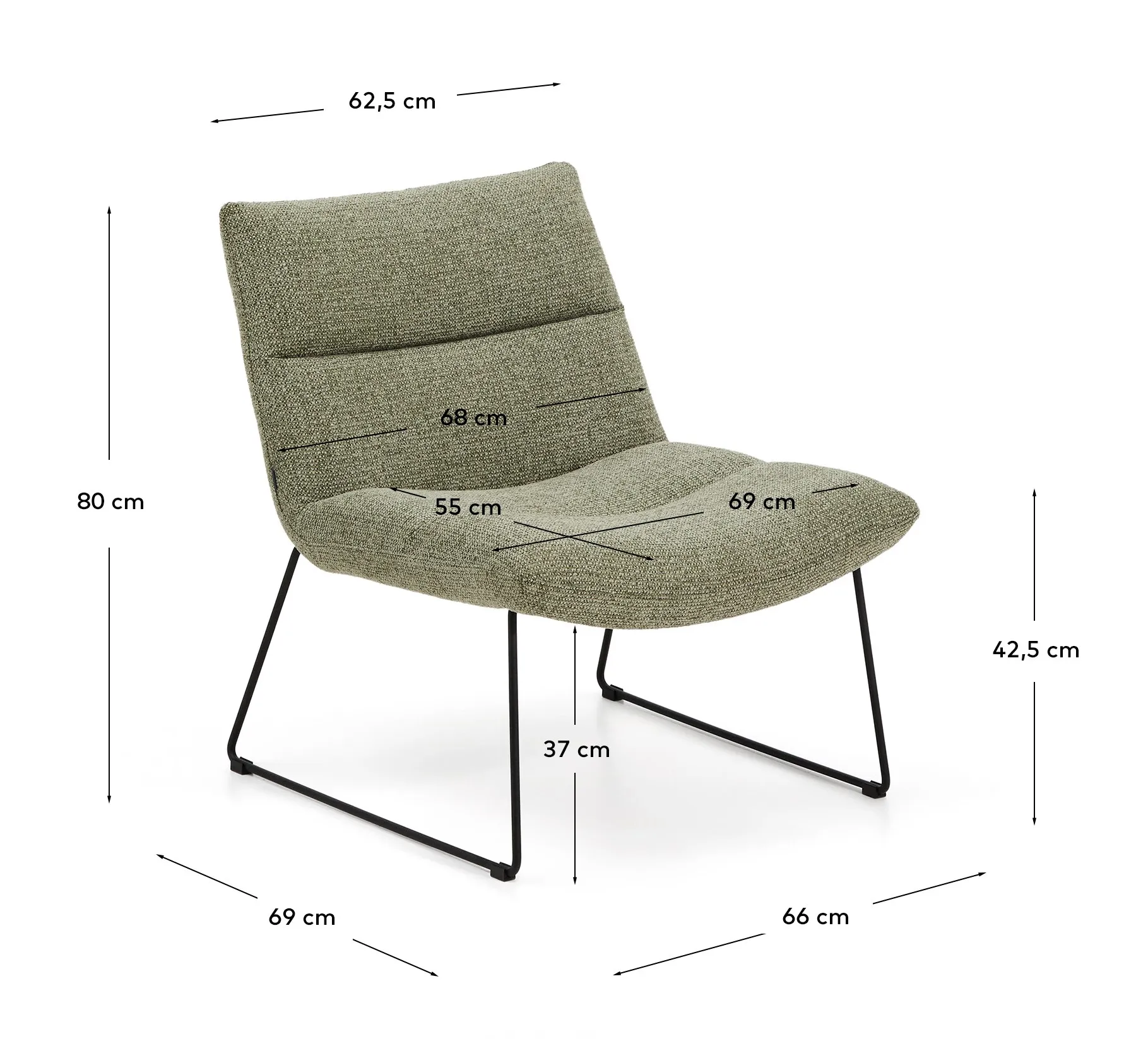 Sessel Asen in Chenille mit schwarzen Stahlbeinen FSC 100% - Image 13