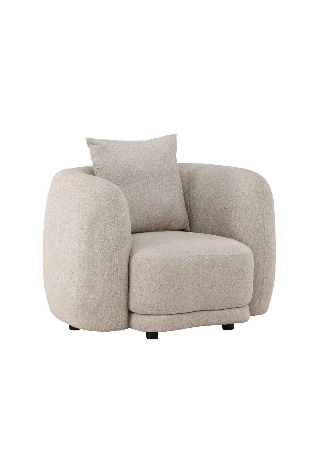 Sessel Cielo in beige boucle, 110x97x72 cm