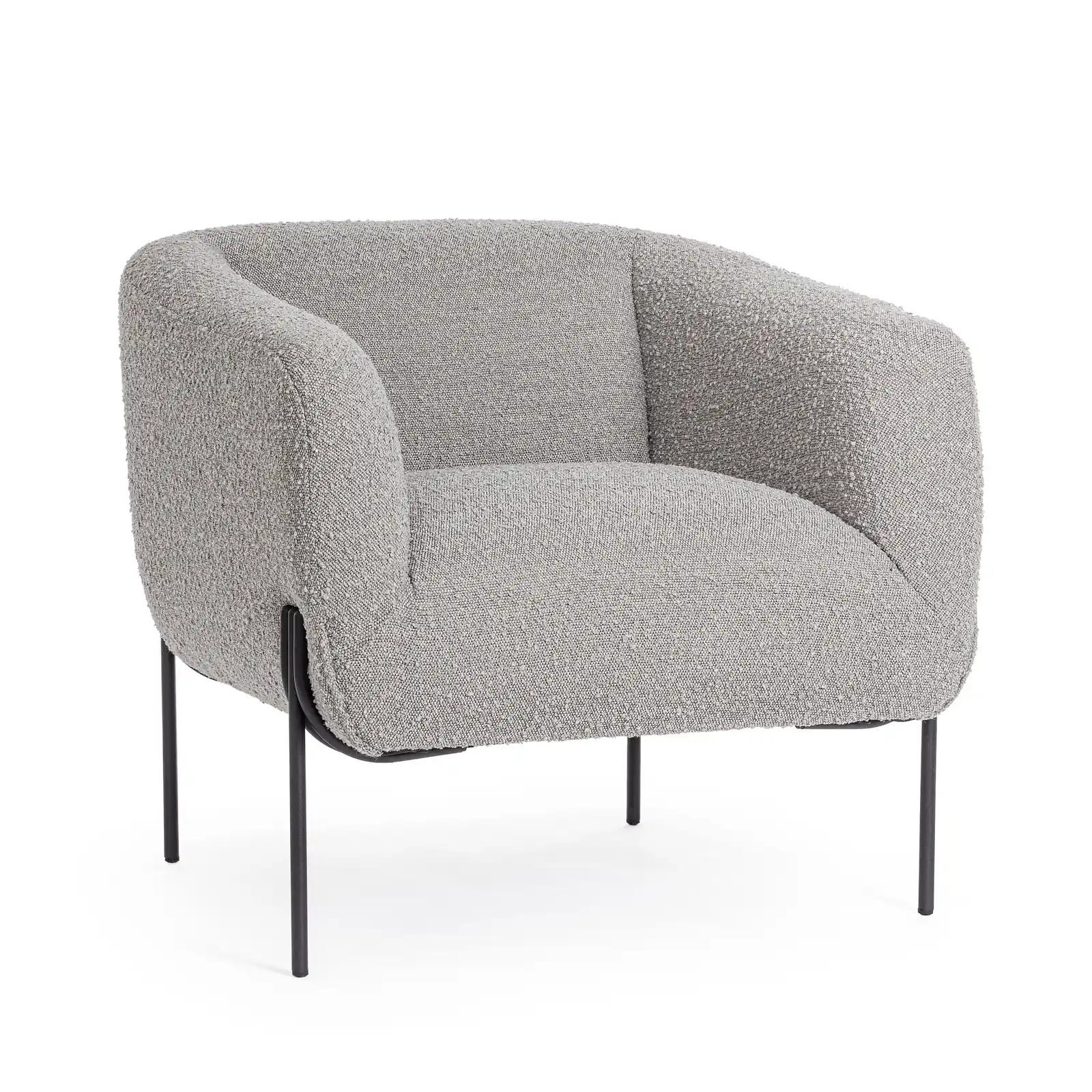 Sessel Claudine Grau Bouclé